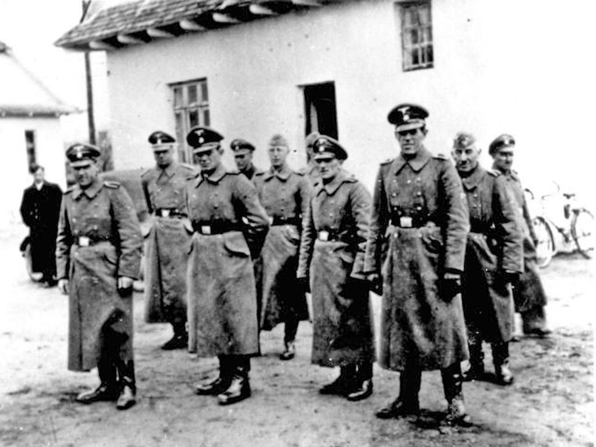 Nazi guards at Belzec death camp in occupied Poland in 1942