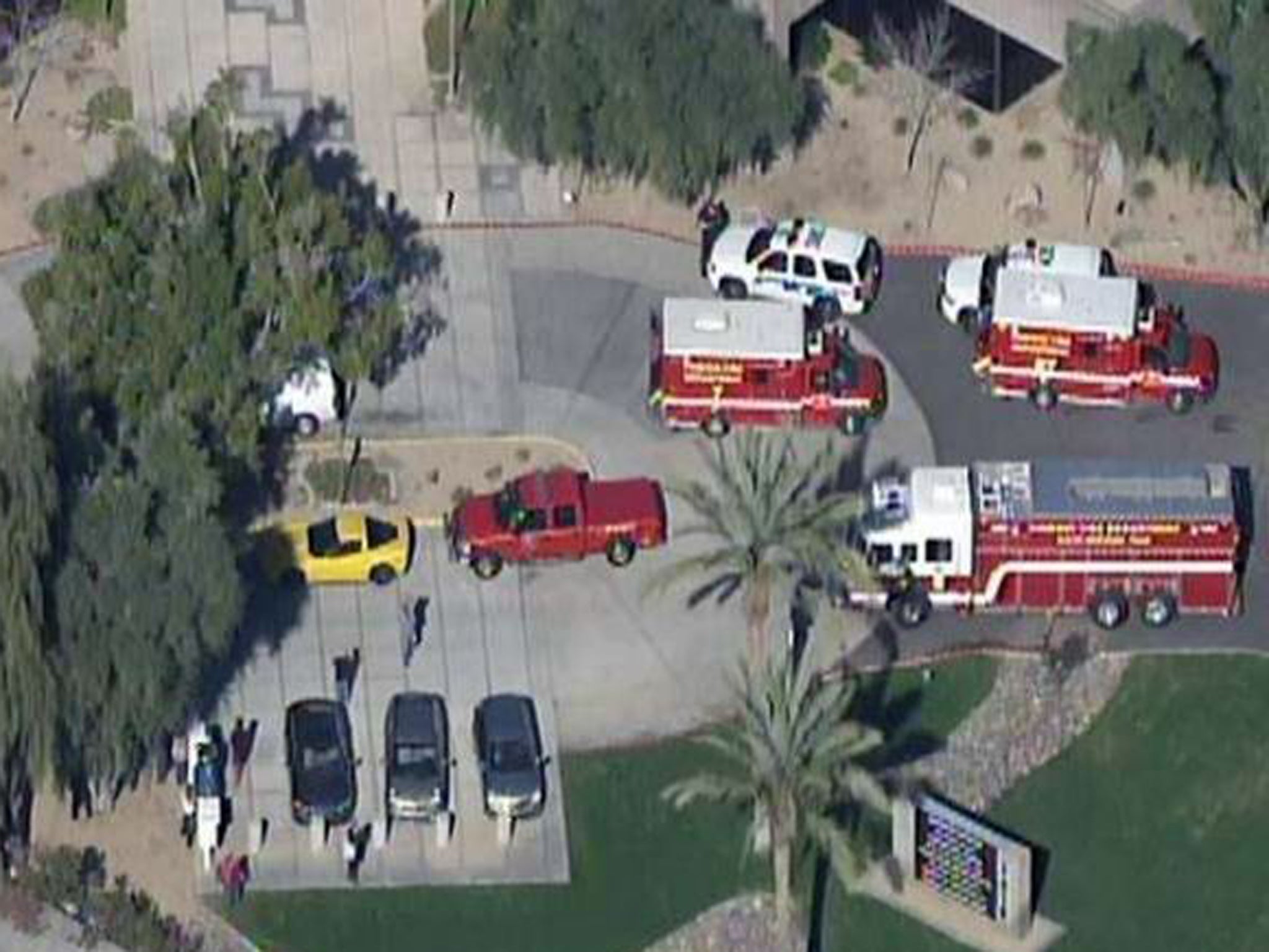 The scene at the Phoenix office complex