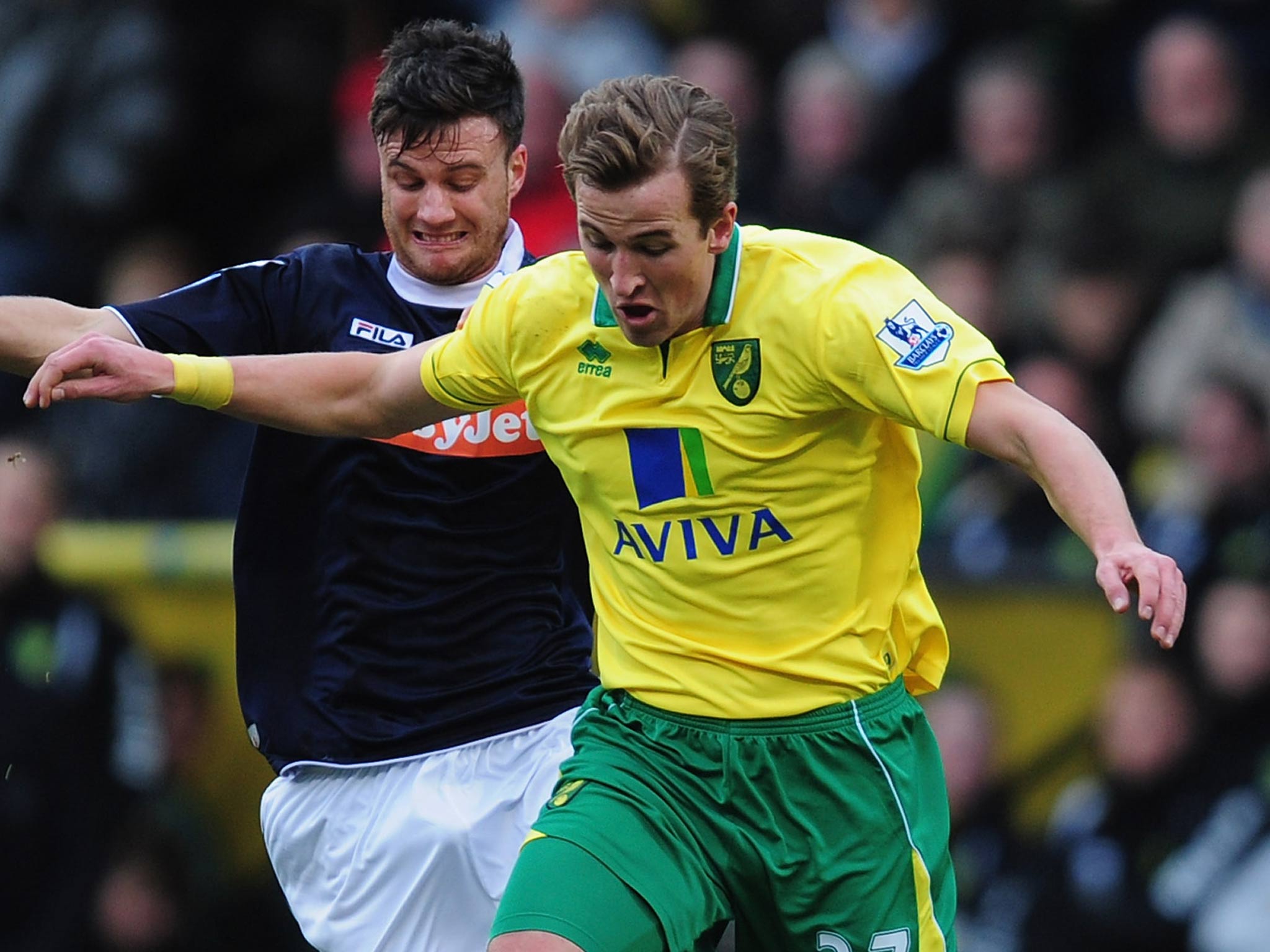 Harry Kane in action when on loan at Norwich