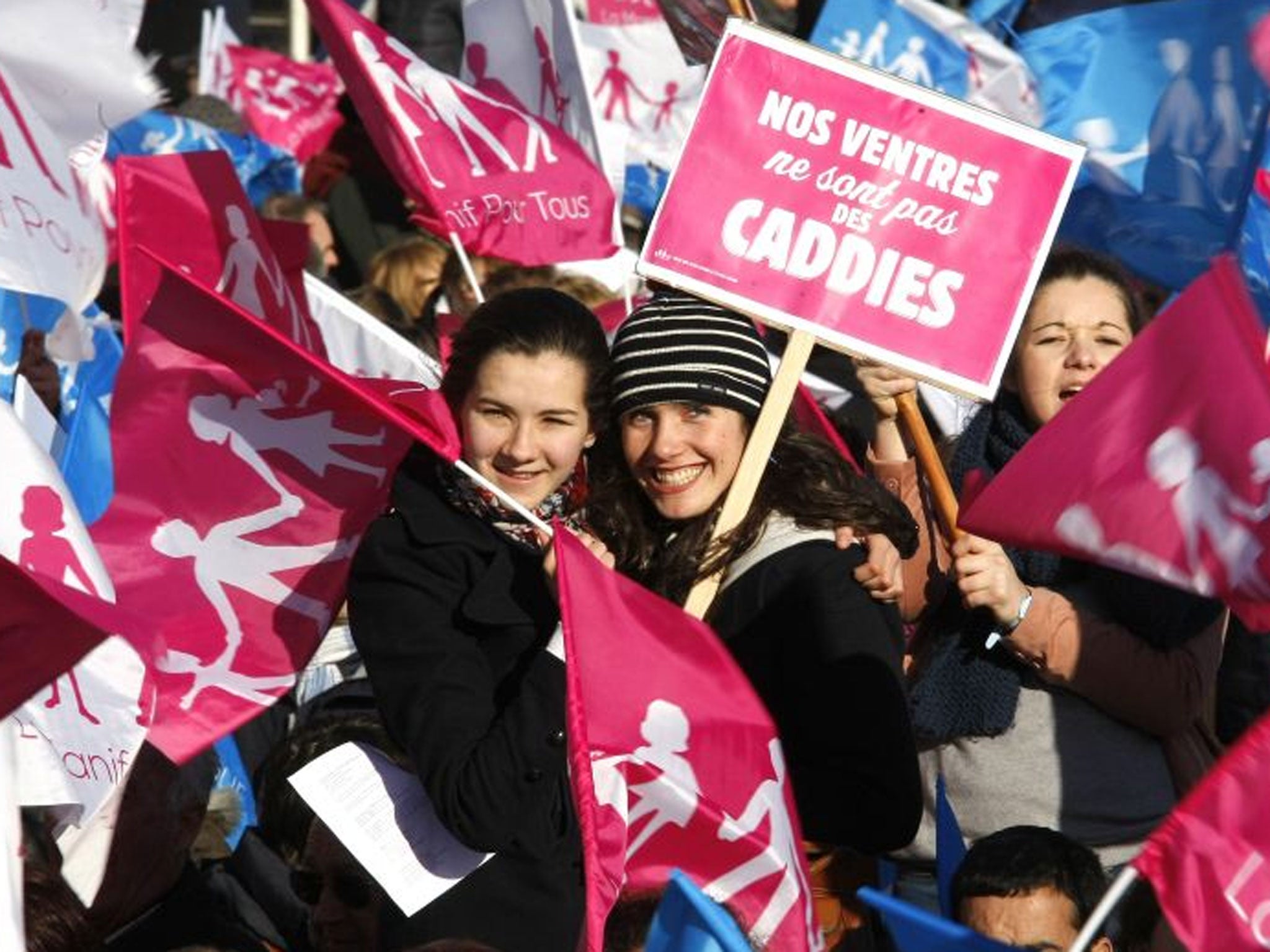 Opponents to gay marriage during a demonstration in Marseille at the weekend