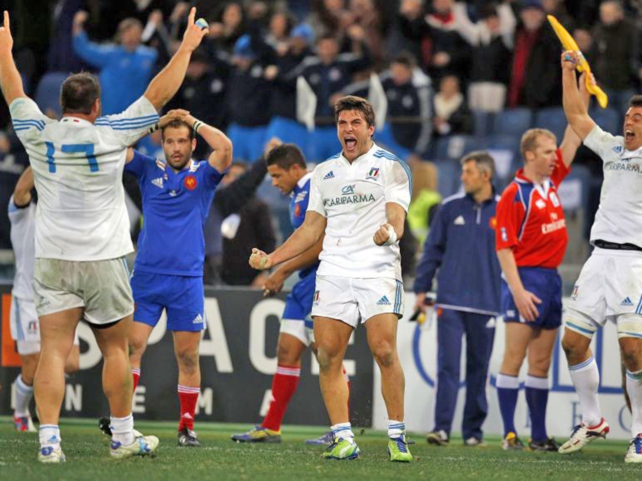 Italy delight and France despair at the final whistle in Rome