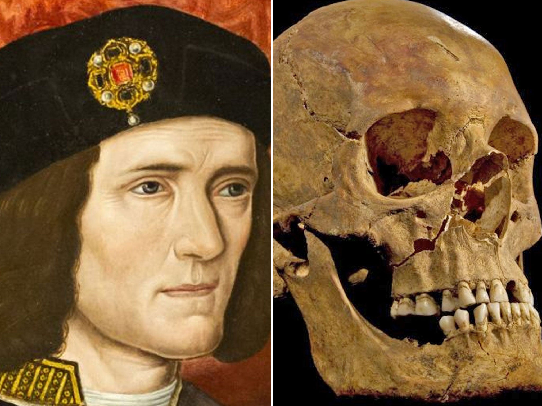 King Richard III, by an unknown 16th-century artist; King Richard's head