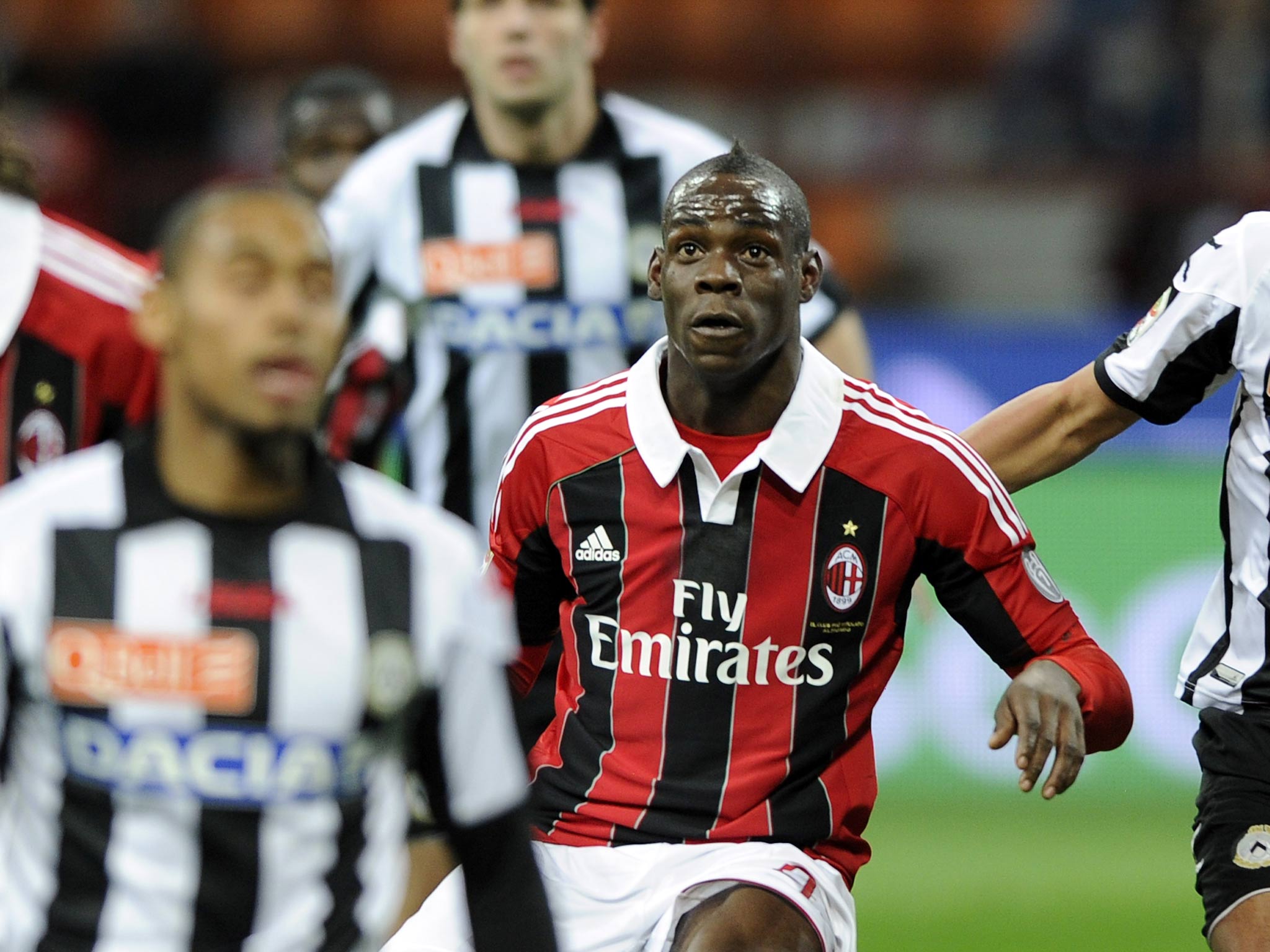 Mario Balotelli in action for AC Milan