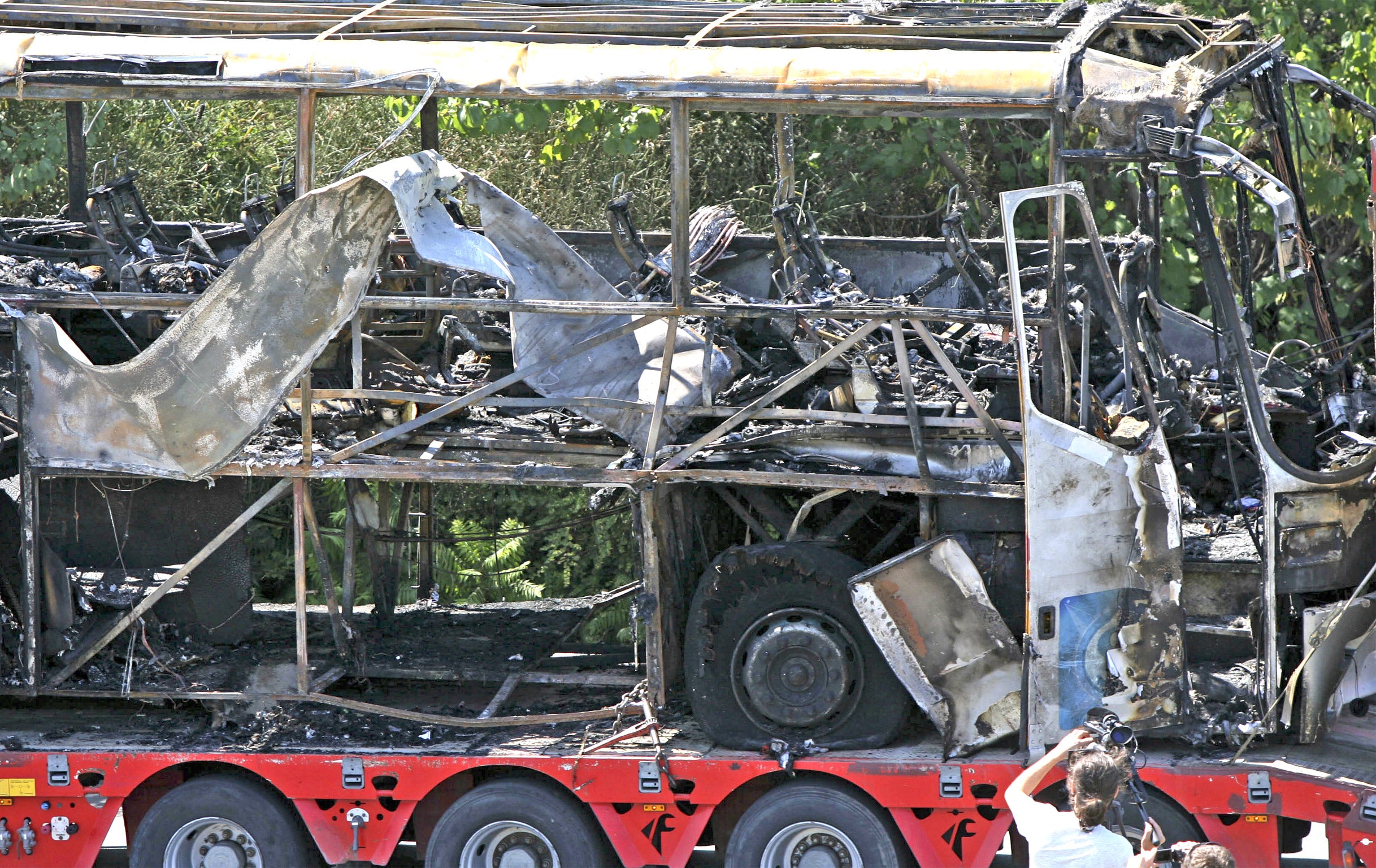 The bus was transporting tourists to a hotel