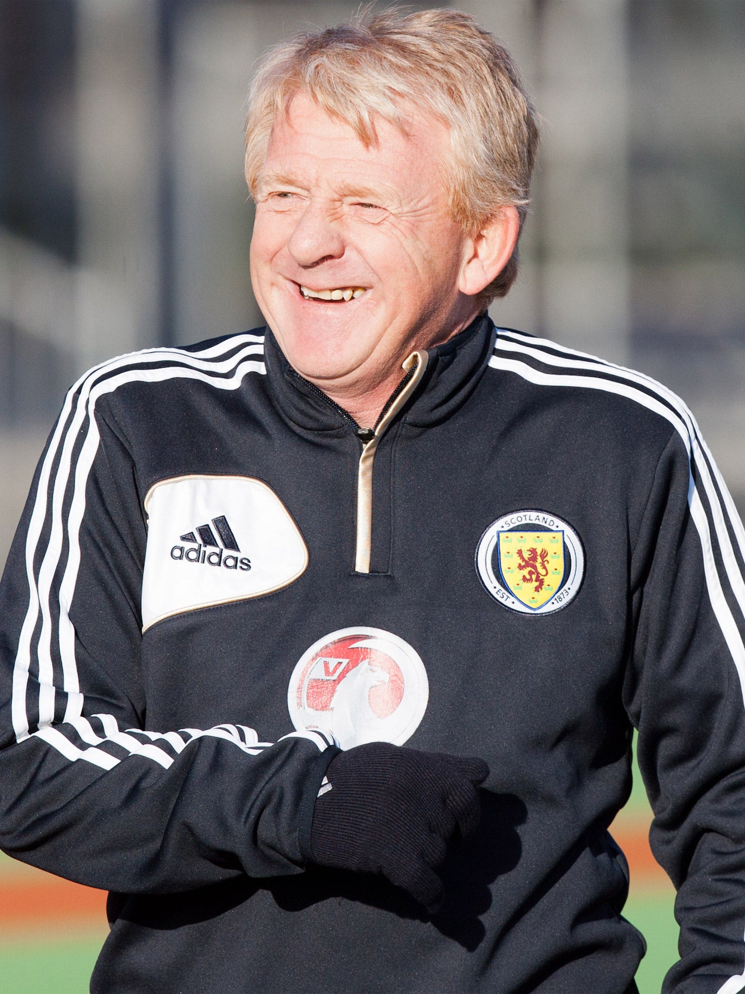 Gordon Strachan is all smiles during Scotland training this week