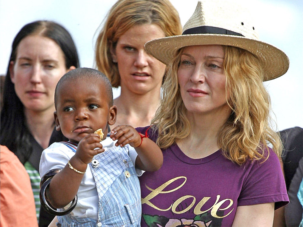Madonna with her Malawian son David Banda