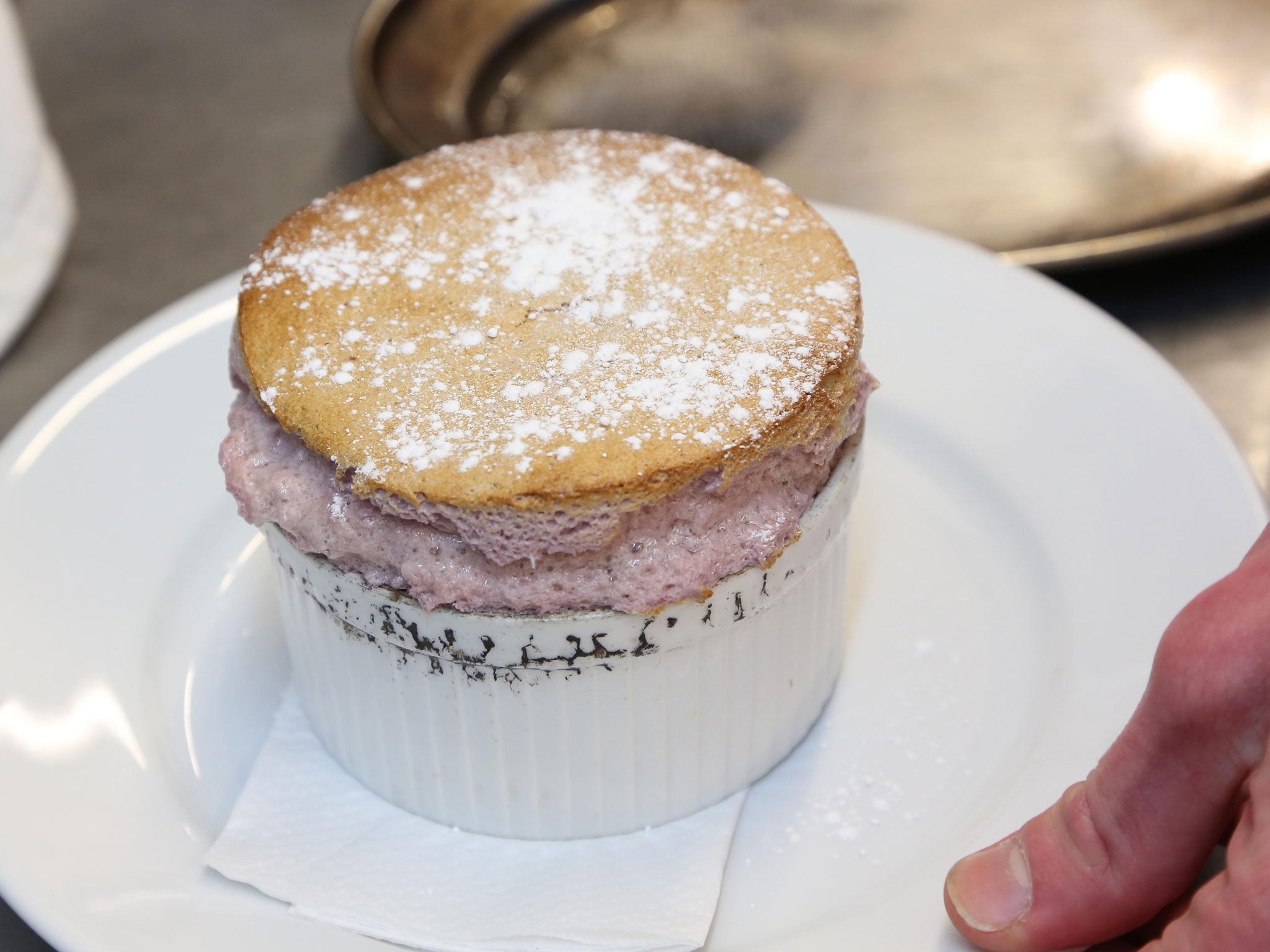 The finished raspberry soufflé