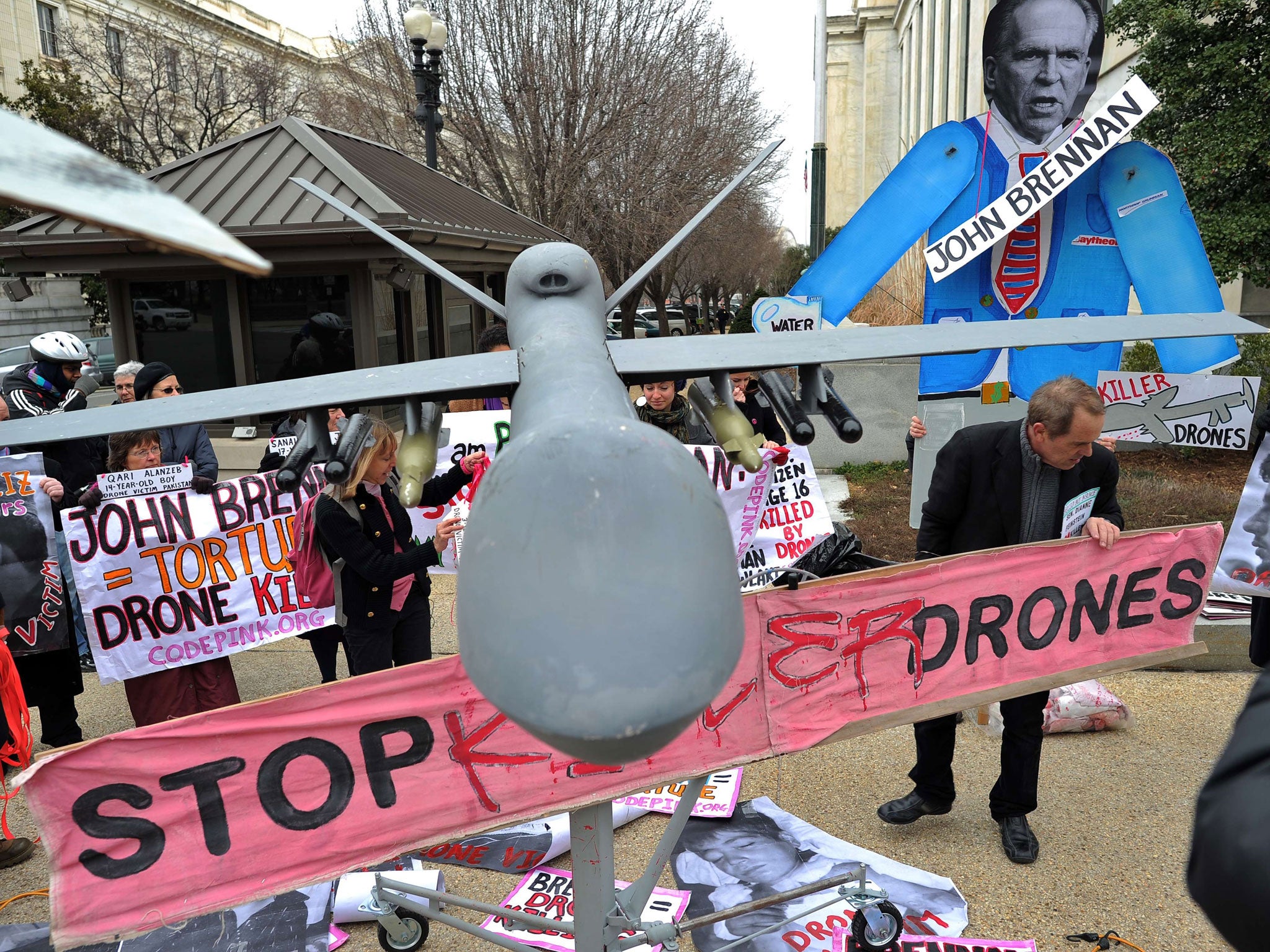 CodePink activists protest against John Brennan