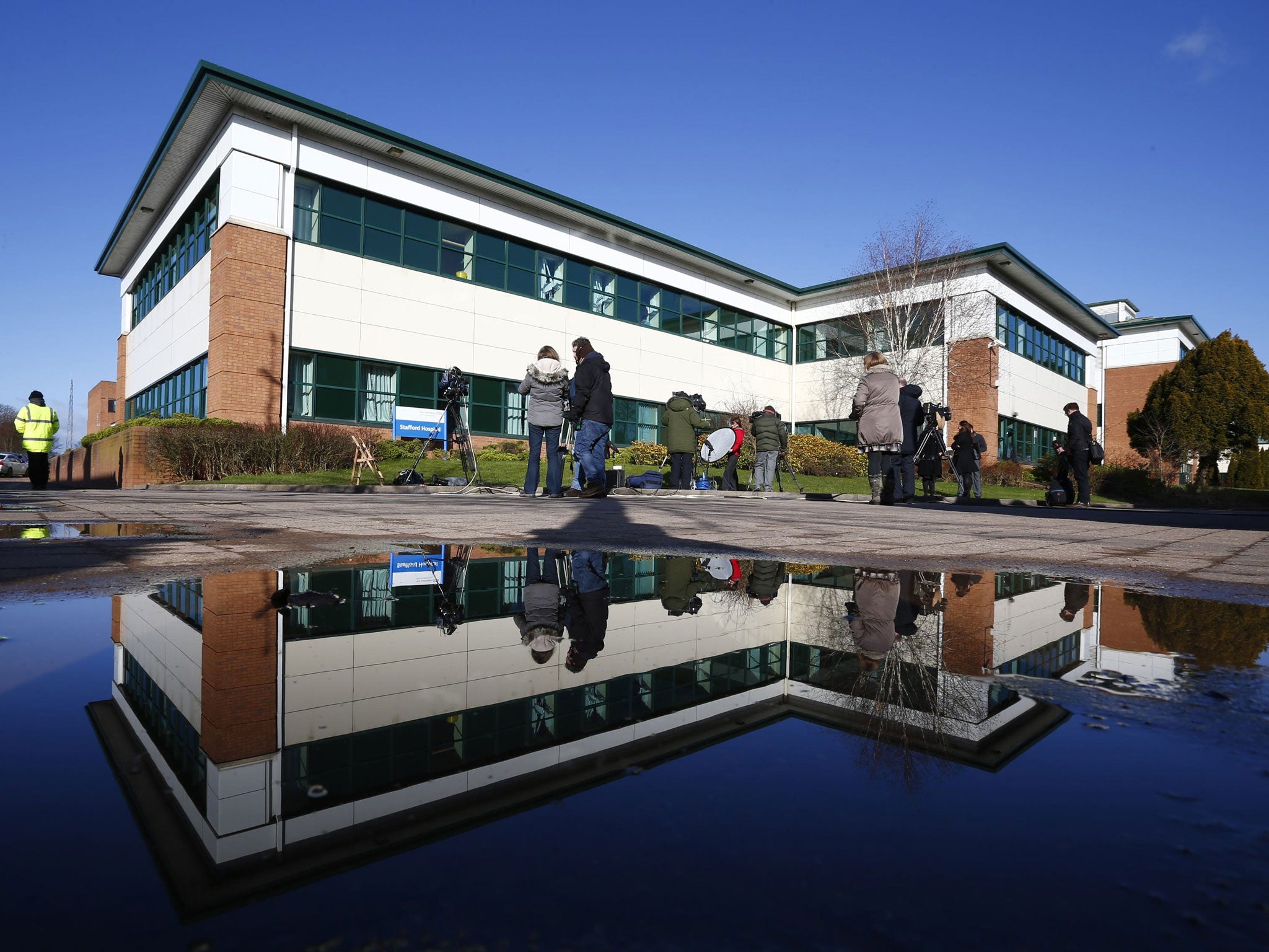 Stafford Hospital, where a healthcare assistant allegedly dragged an elderly patient by the collar