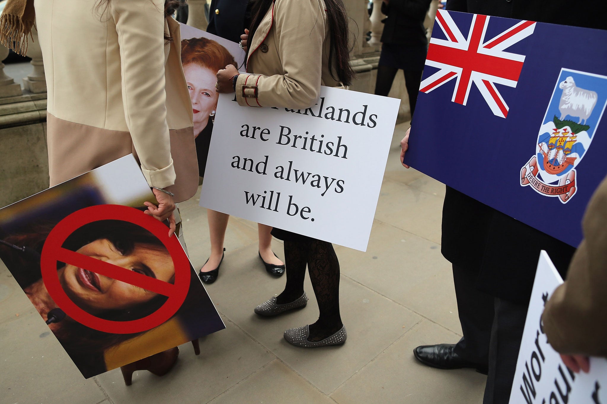 Campaigners ahead of the Falklands Referendum in 2013