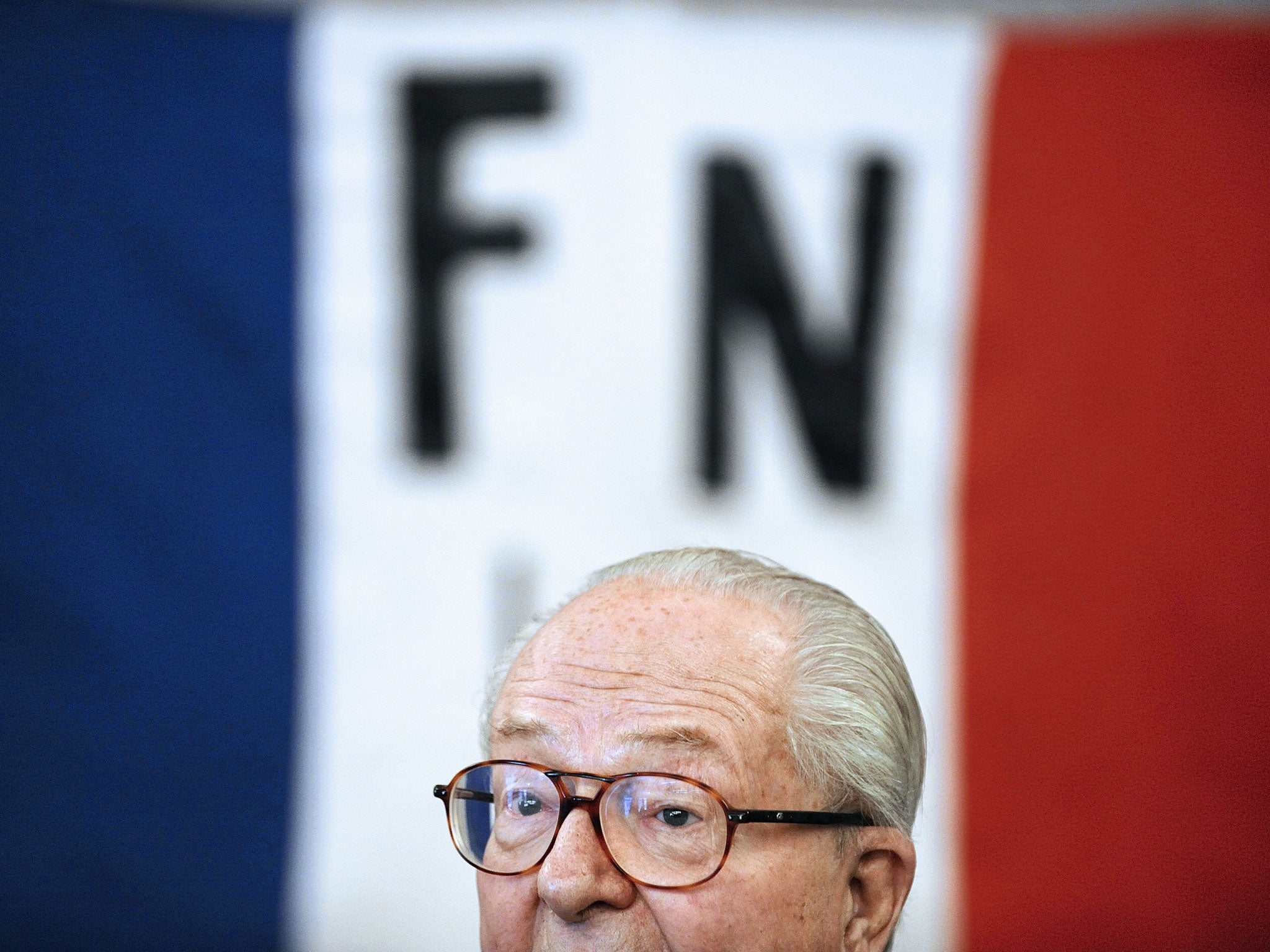 French far-right Front National (FN) party honorary president Jean-Marie Le Pen gives a press conference, on January 13, 2013, in Haute Goulaine, western France.