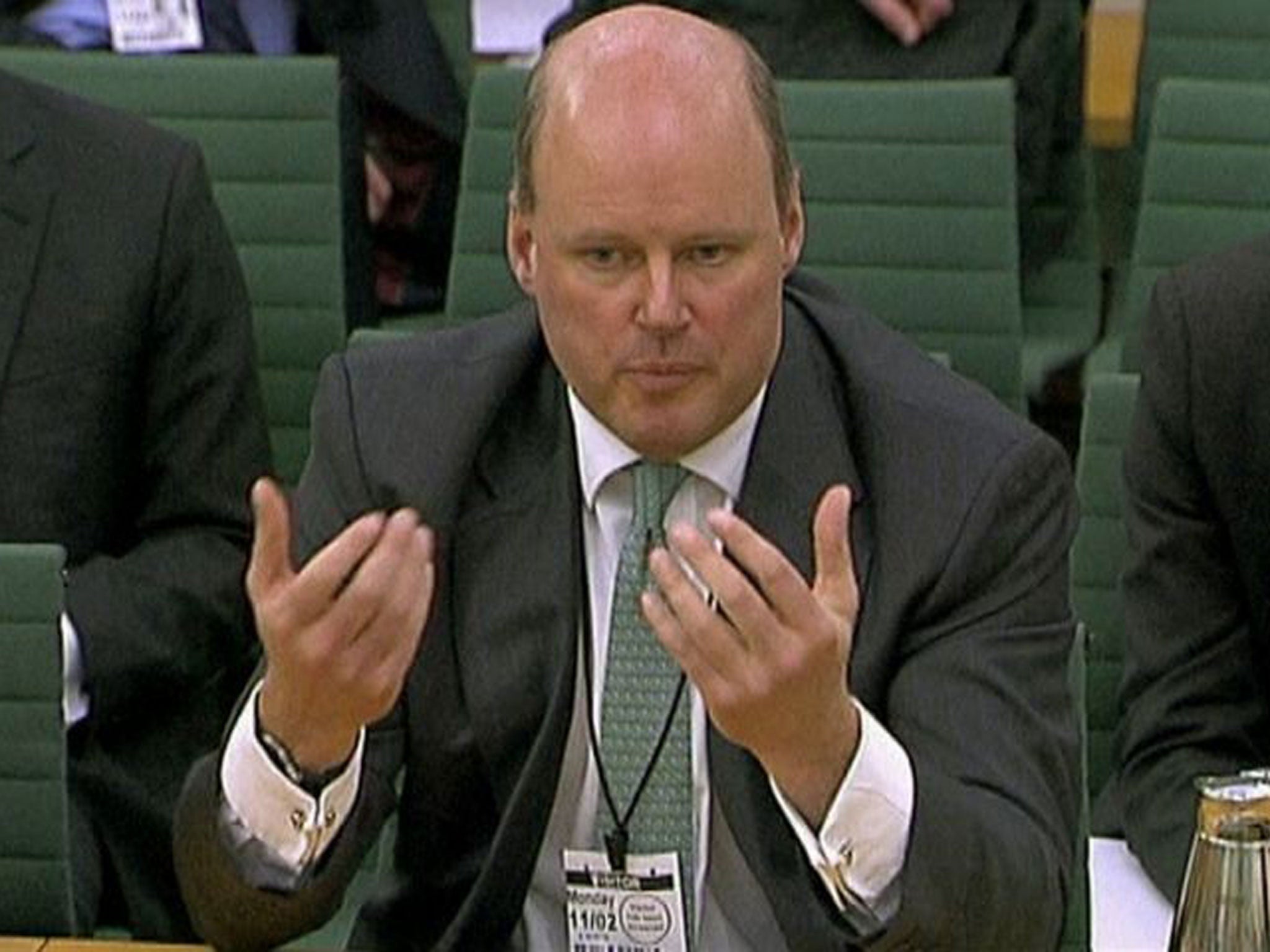 Royal Bank of Scotland chief executive Stephen Hester speaks to the Parliamentary Commission on Banking Standards in London