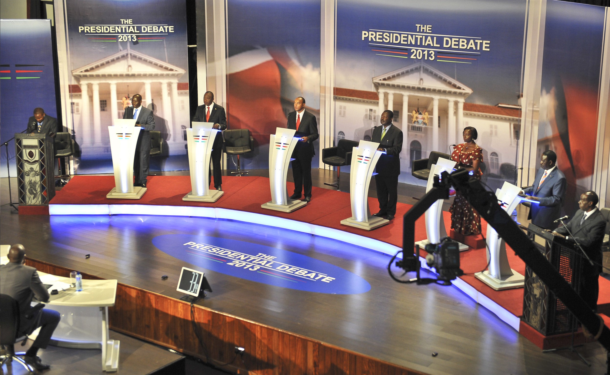 Meet the candidates: (from left) Mohamed Dida, Prof Ole Kiyapi, Uhuru Kenyatta, Peter Kenneth, Musalia Mudavadi, Martha Karua, Raila Odinga and Paul Muite