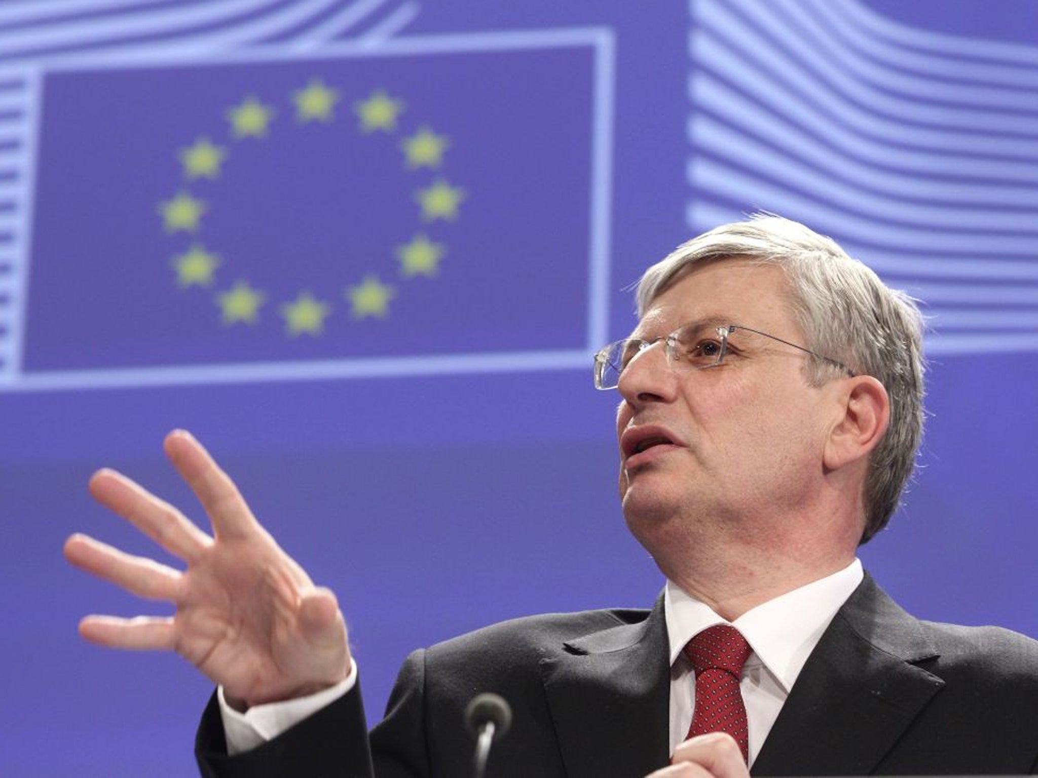 European Commissioner for Health and Consumer Policy Tonio Borg addresses the media on the horsemeat scandal, at the European Commission headquarters in Brussels