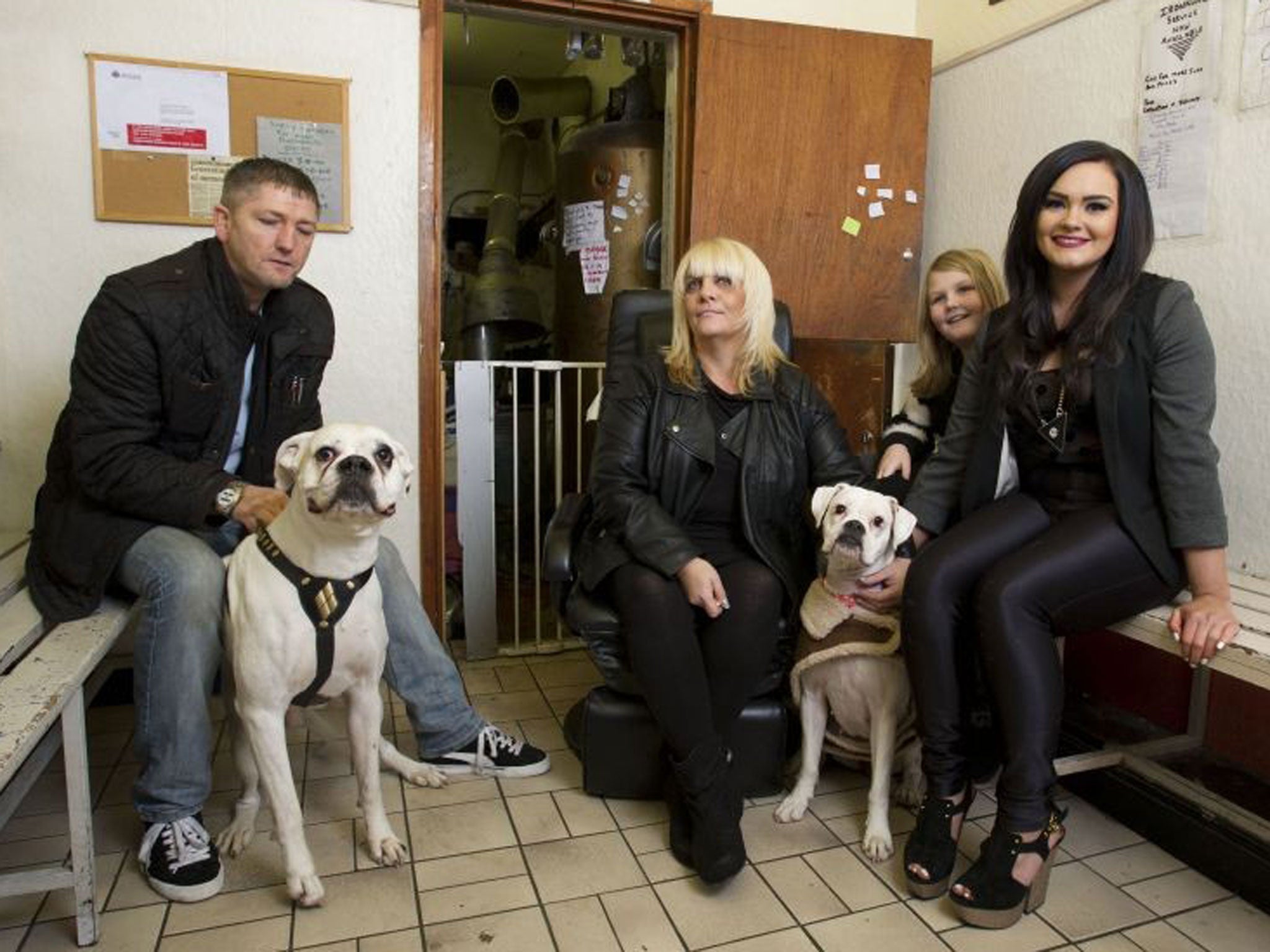 Likeable people: (from left) Paul, Karen, Maddy and Amber in the Wishy Washy laundrette