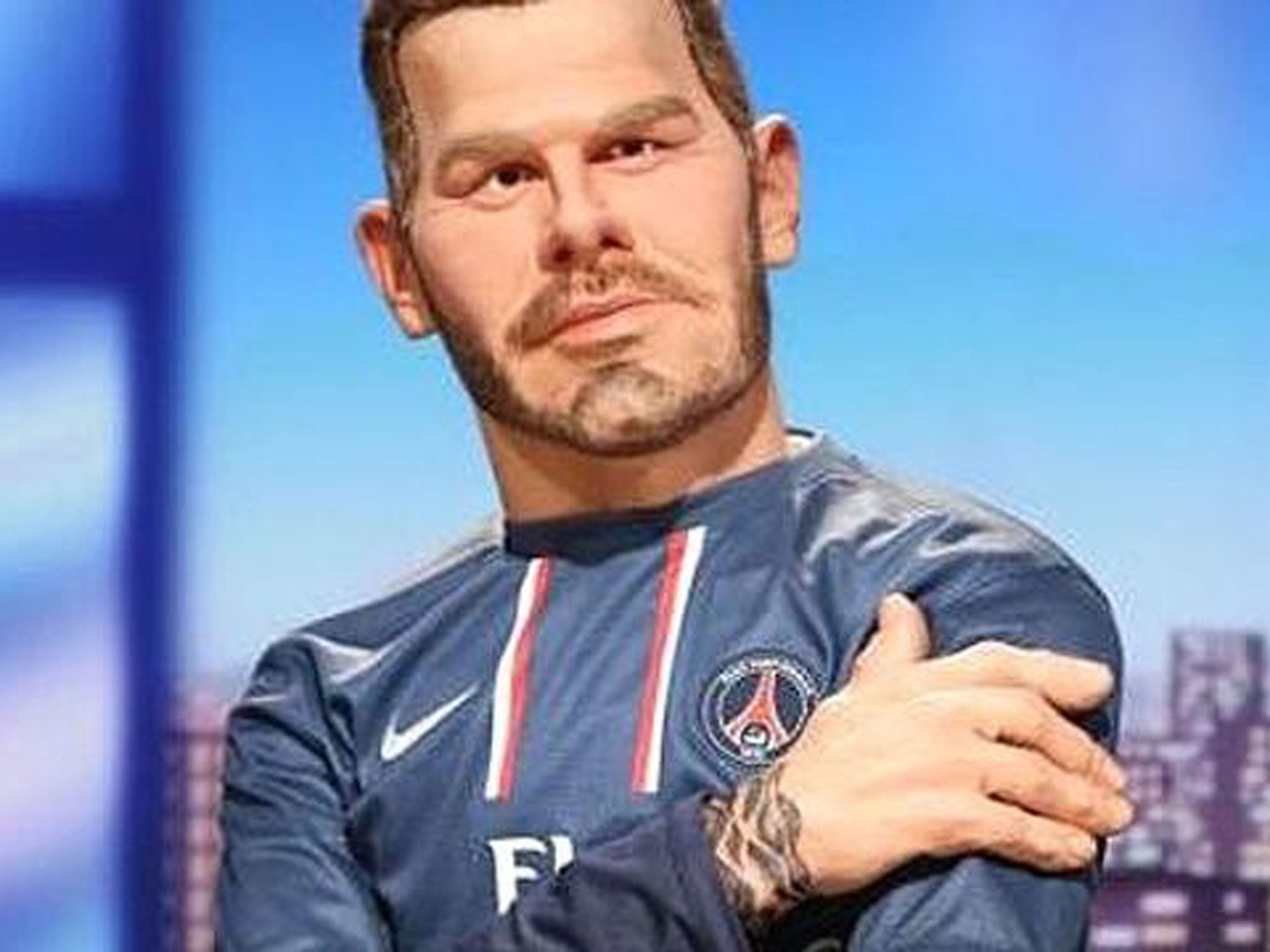 David Beckham's puppet on Les Guignols de l’info