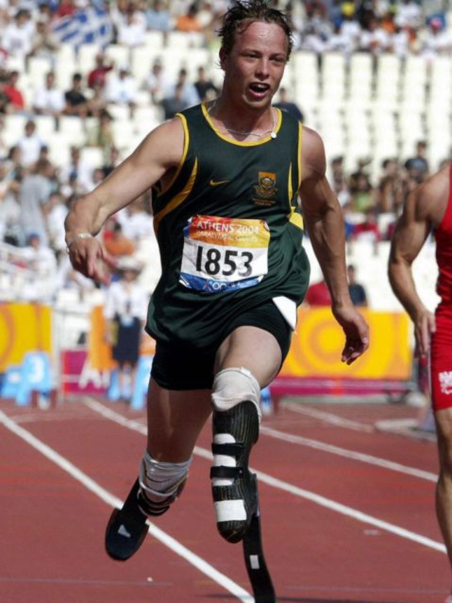 In 2004 at the Athens Paralympic games, a 15-year-old Pistorius won gold in the T44 200m in a Paralympic world record in 21.97s and bronze in the T44 100m final