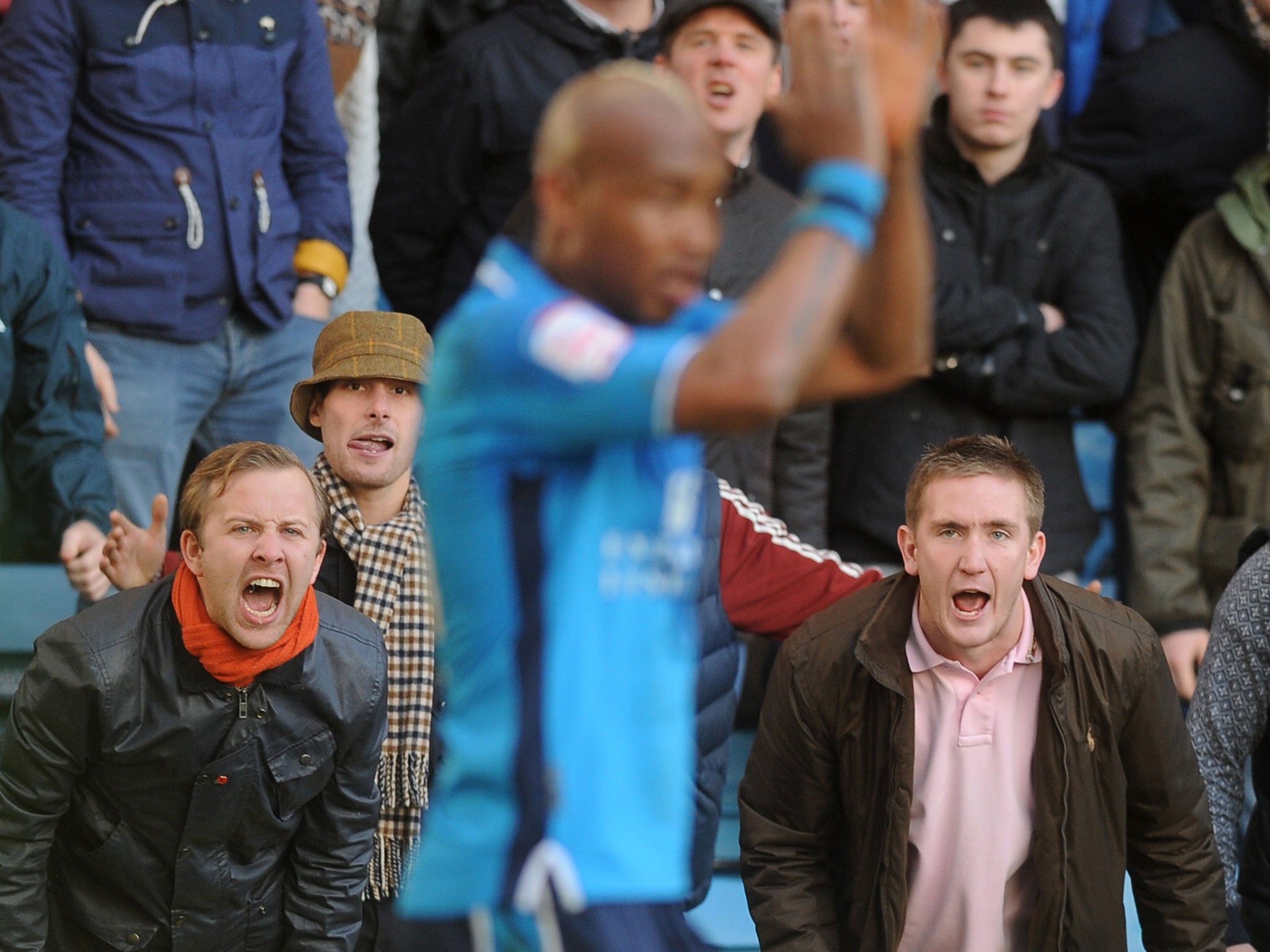 Leeds striker El-Hadji Diouf at The Den, where he was abused