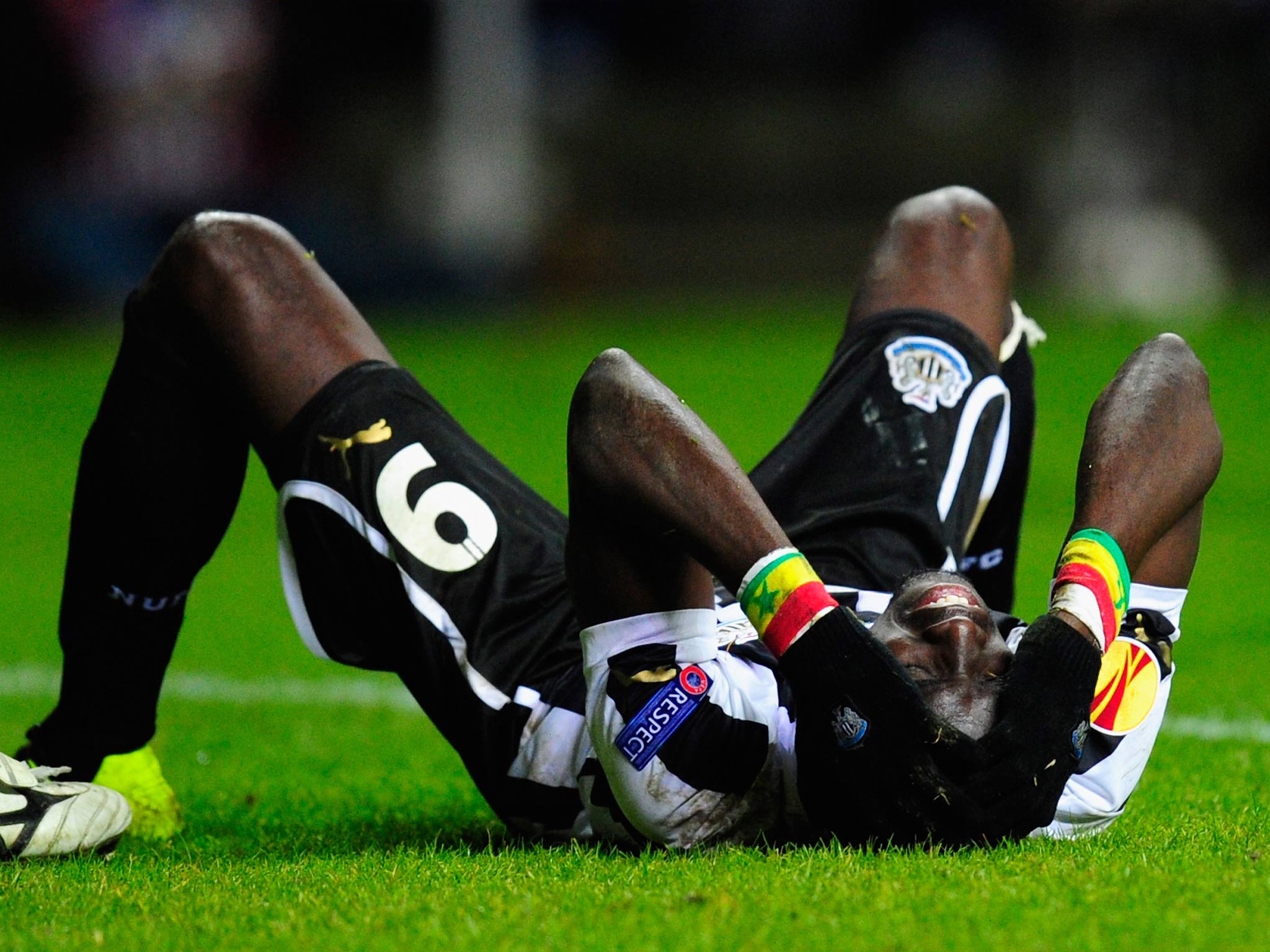 Newcastle striker Papiss Cisse in action against Metalist Kharkiv