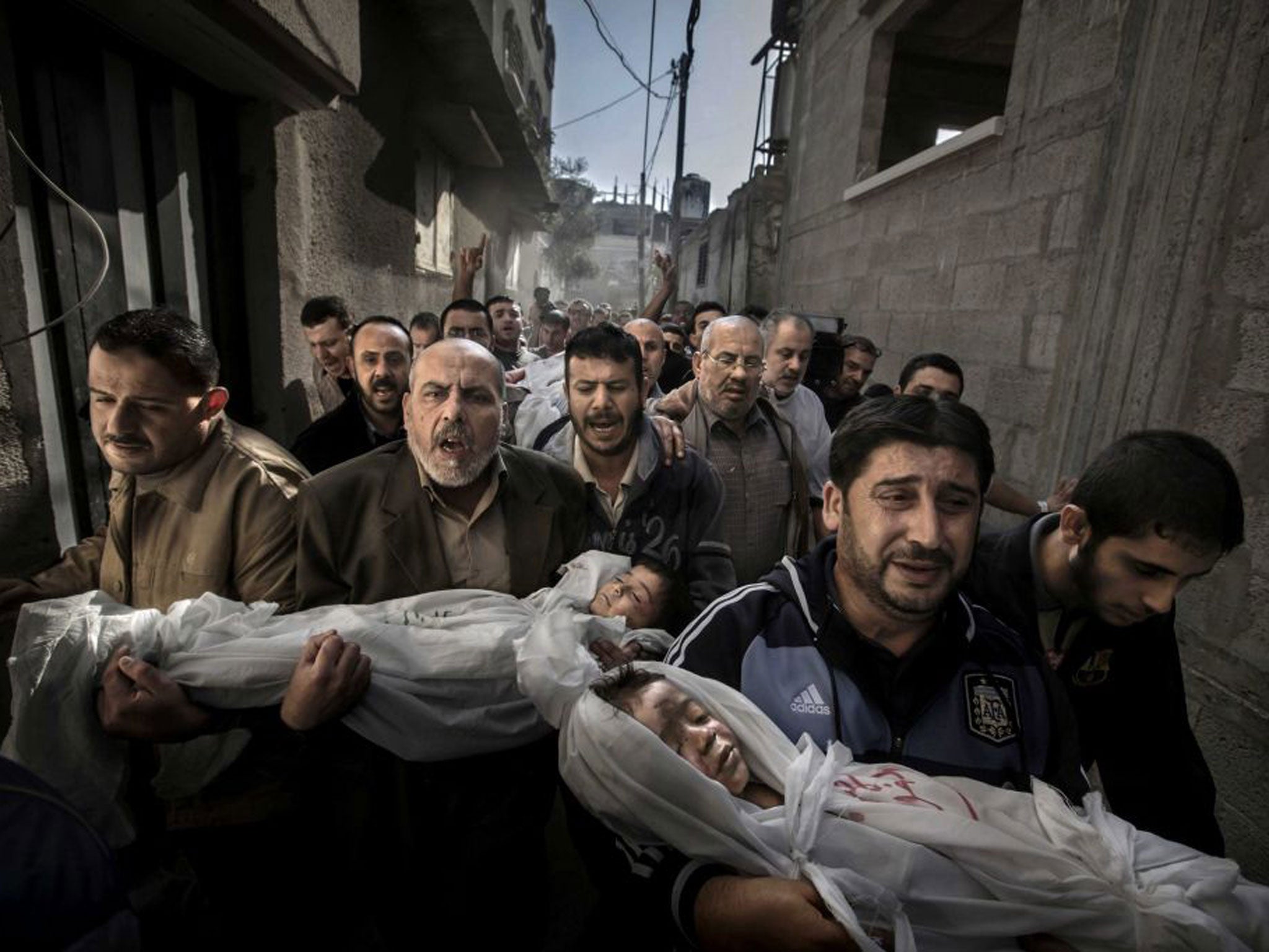 This picture by photographer Paul  Hansen is the World Press Photo of the Year 2012 in the 56th World Press Photo Contest,