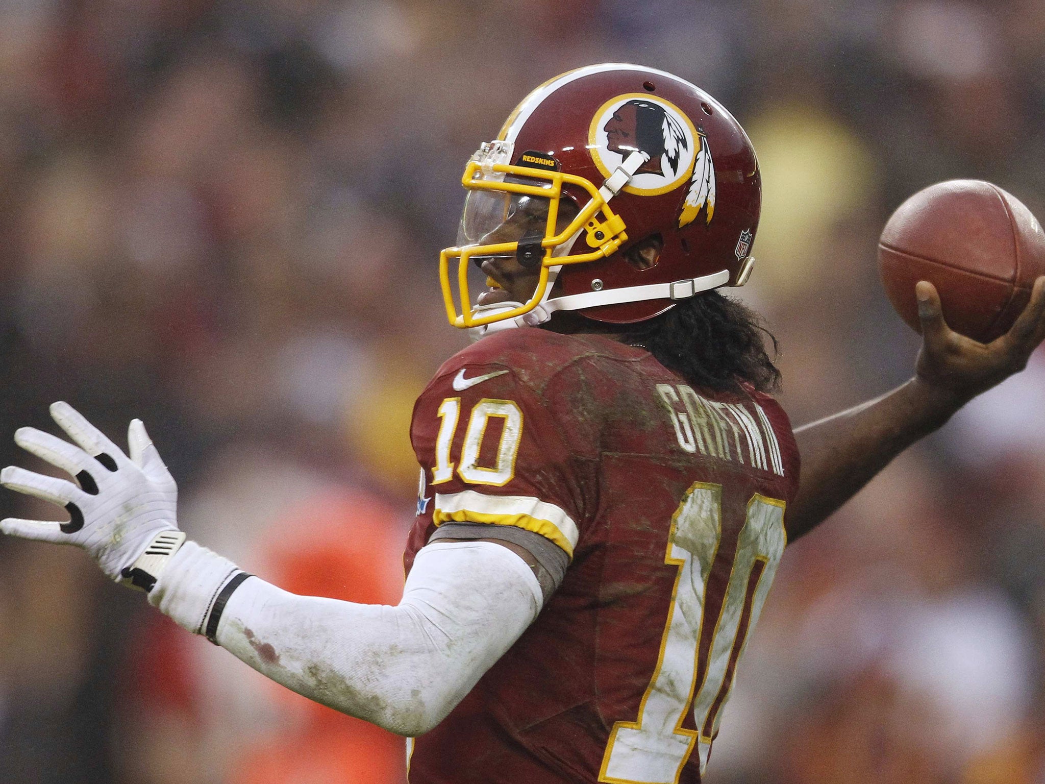 On the ball: Washington Redskins quarterback Robert Griffin