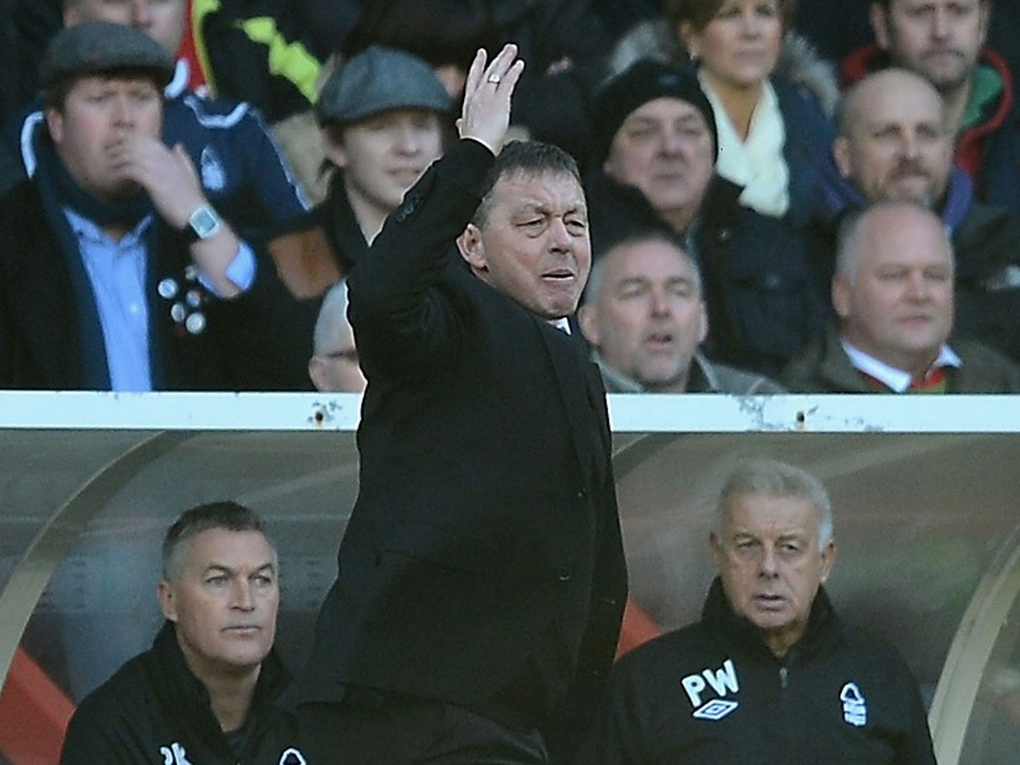 Point made: Billy Davies airs his views during Forest’s draw with Bolton