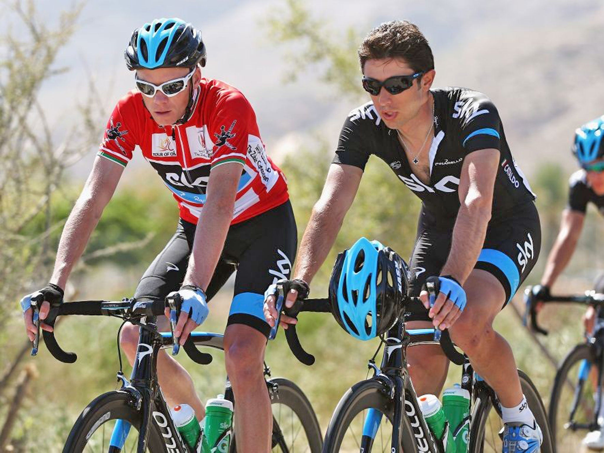 Chris Froome (left) was delighted by his support from Team Sky