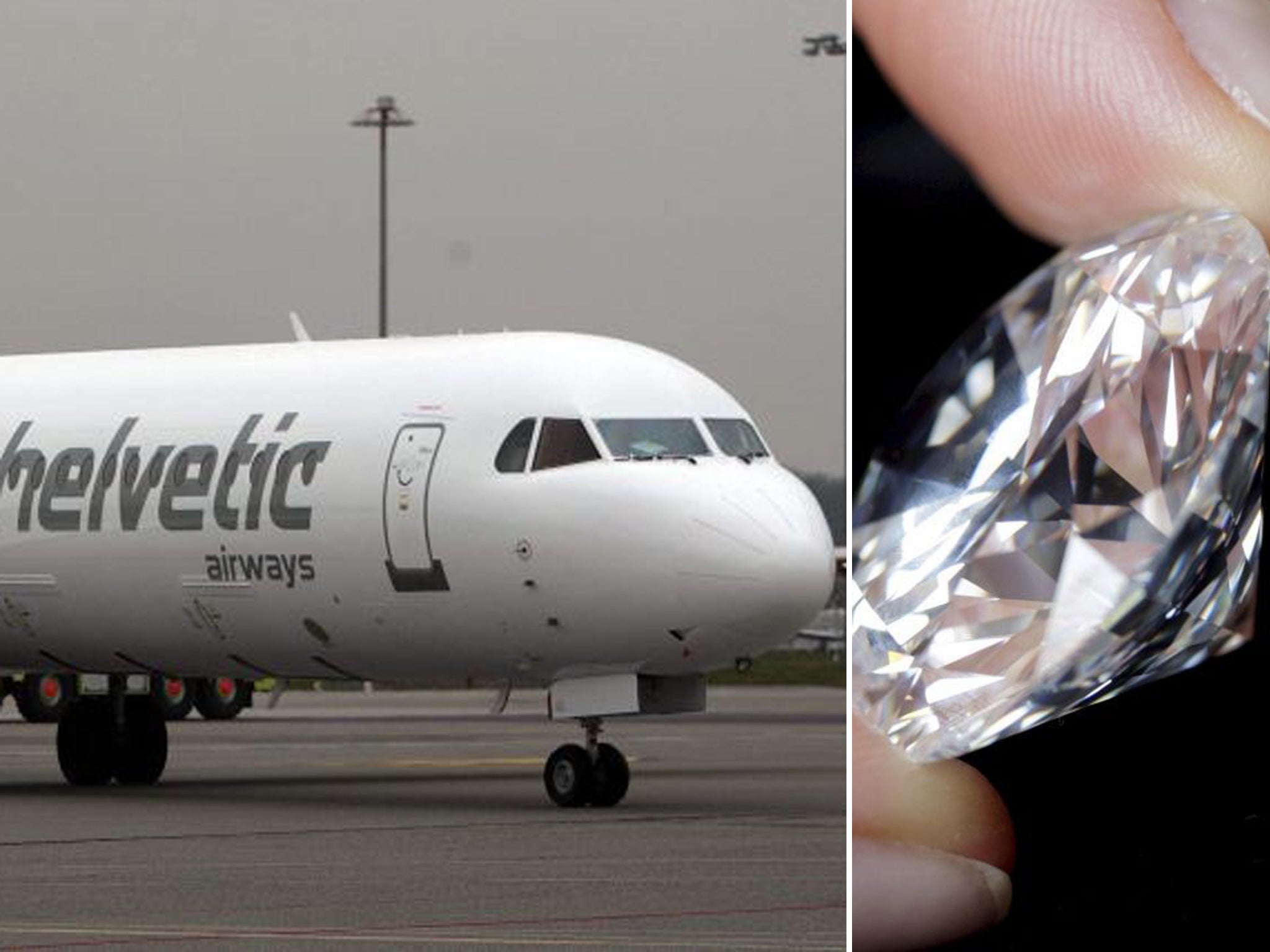 Armed men made off with a shipment of diamonds as it was being loaded on to a plane of Helvetic Airlines at the Brussels airport