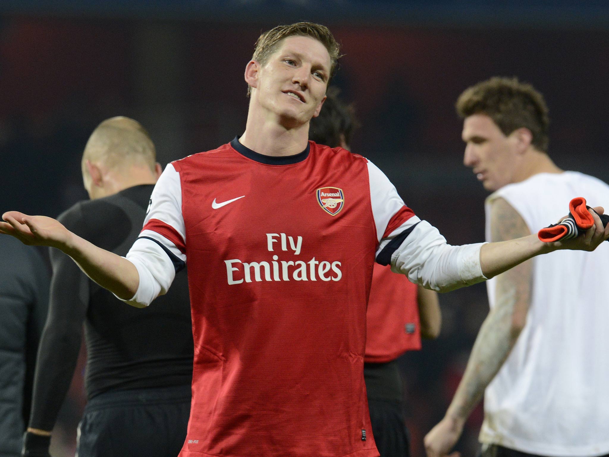 Bastian Schweinsteiger pictured after Bayern Munich's victory over Arsenal