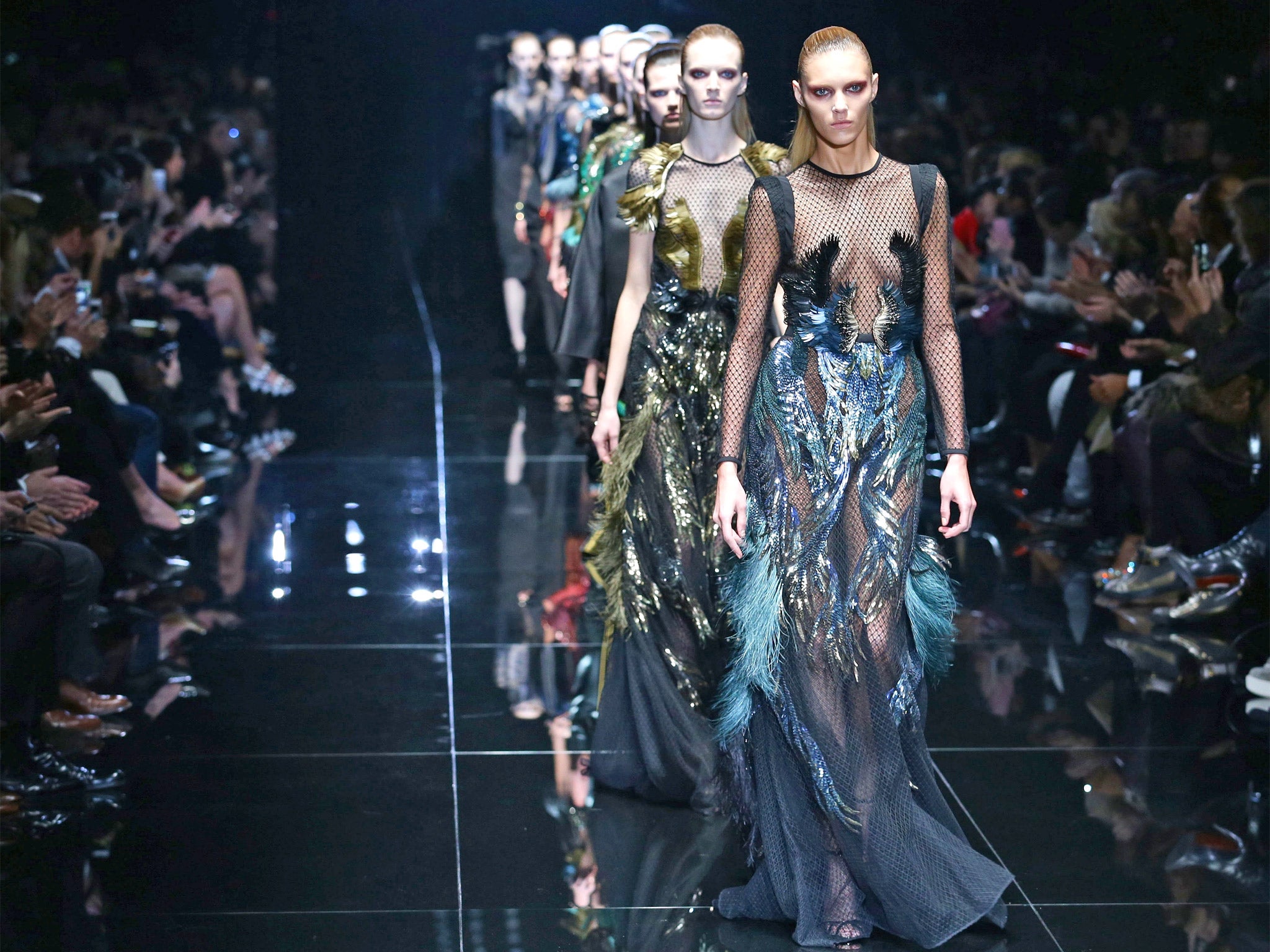 Models walk the runway during the Gucci show at Milan Fashion Week