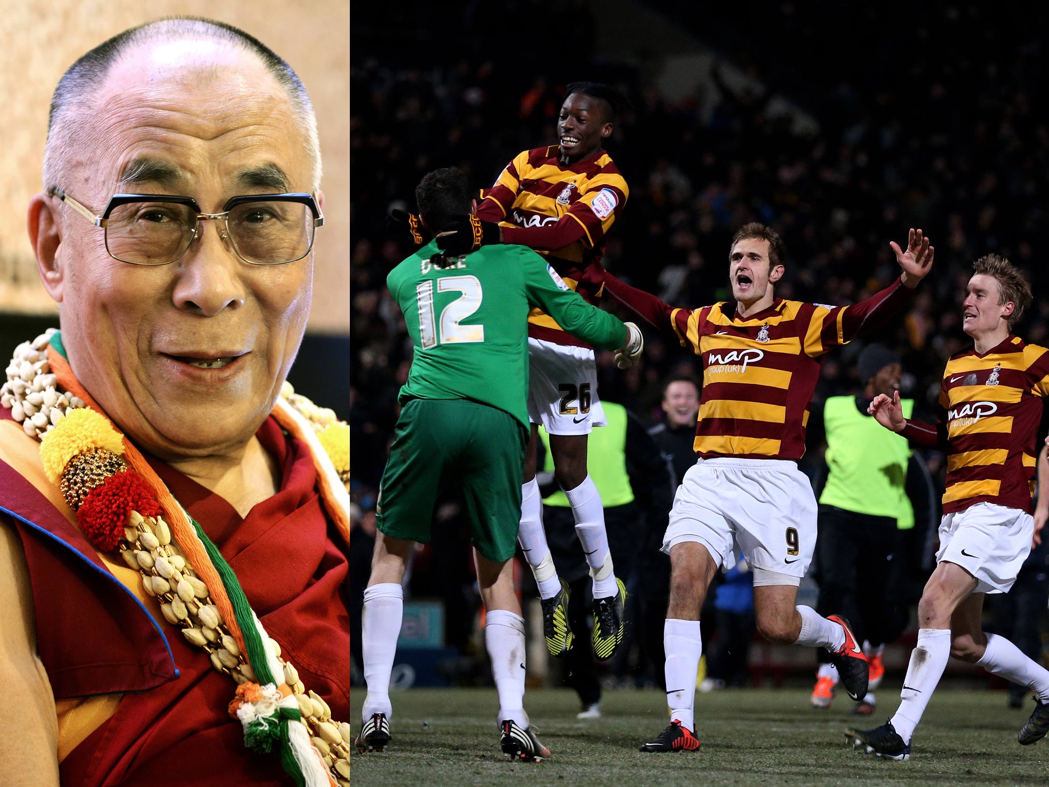 The Dalai Lama is the honorary president of fans' group Friends of Bradford City