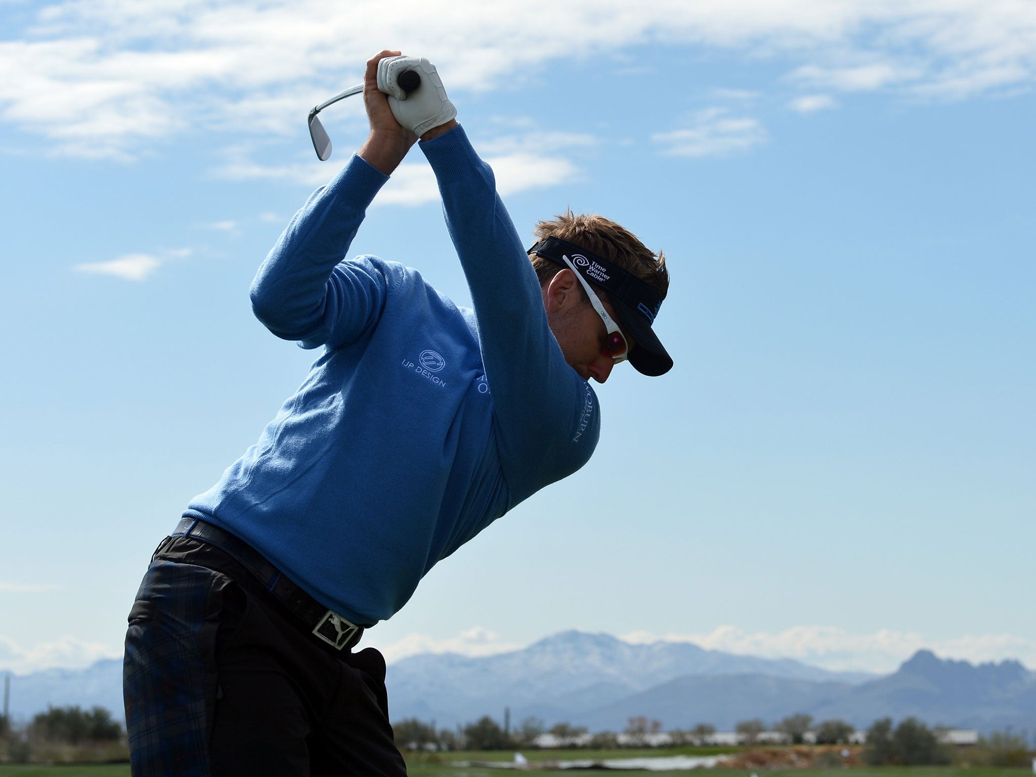 Ian Poulter enjoys the sunshine during his first-round win