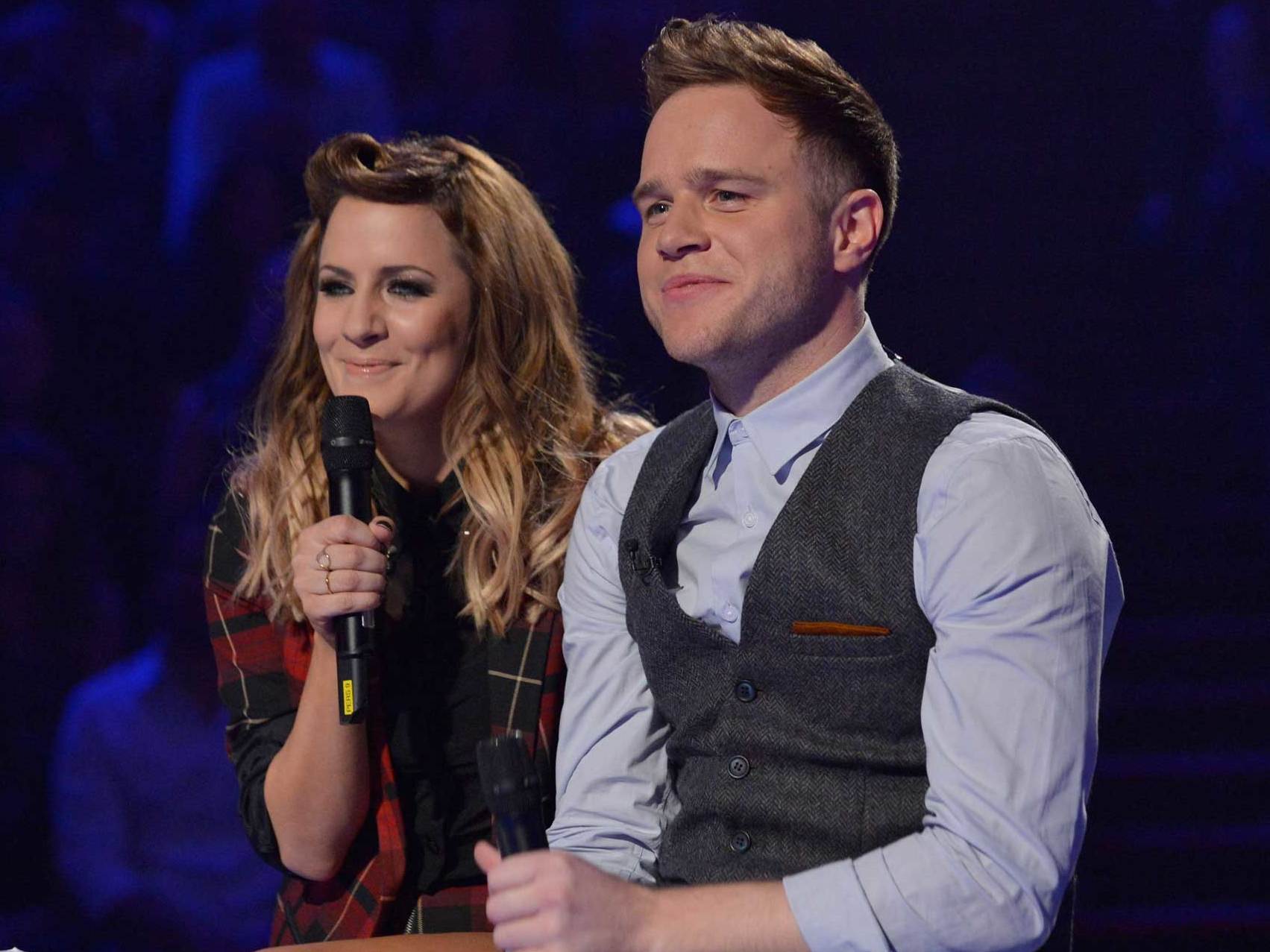 Murs with co-presenter Caroline Flack on ITV2's 'The Xtra Factor'