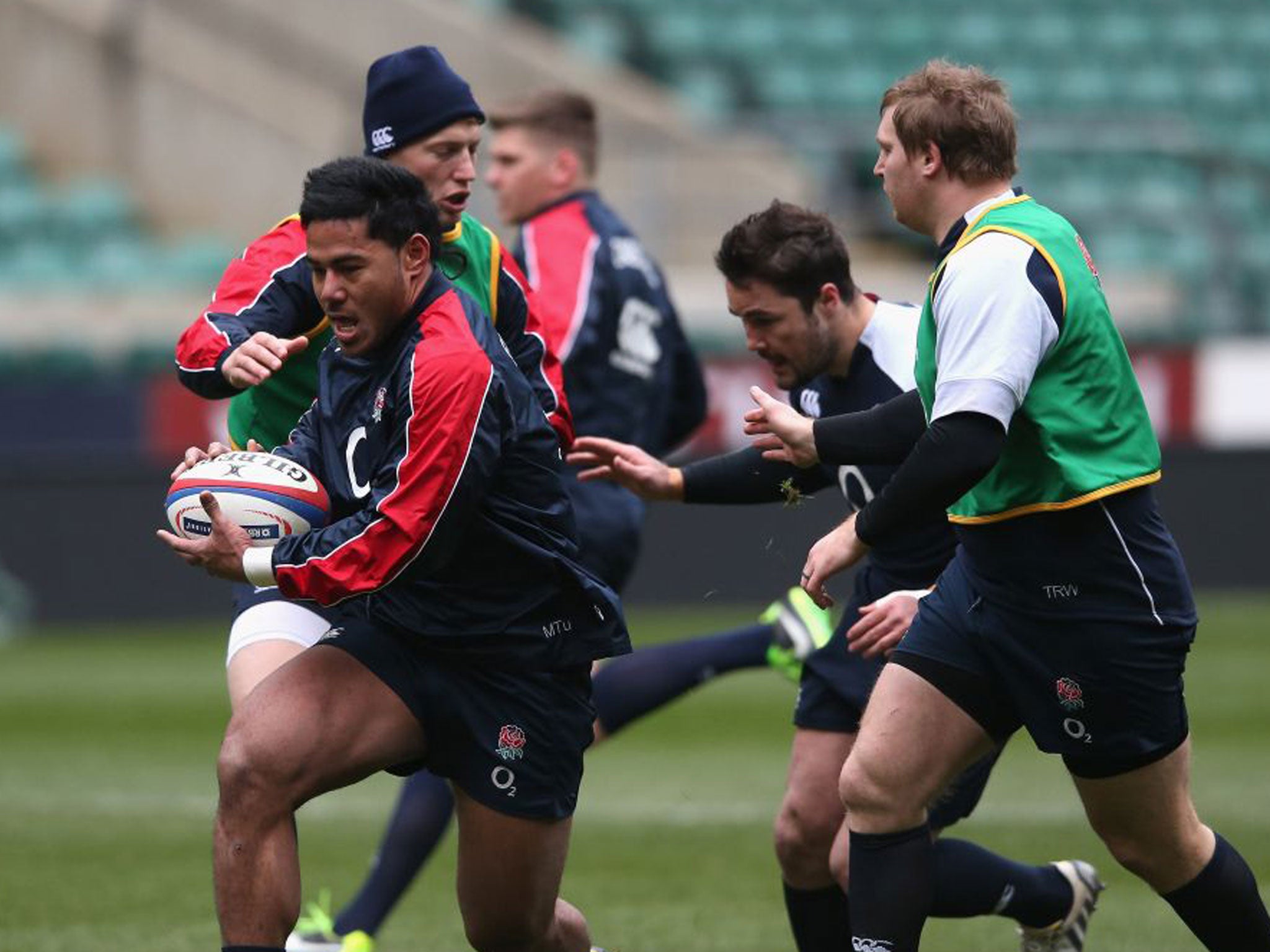 England’s Manu Tuilagi in training at Twickenham