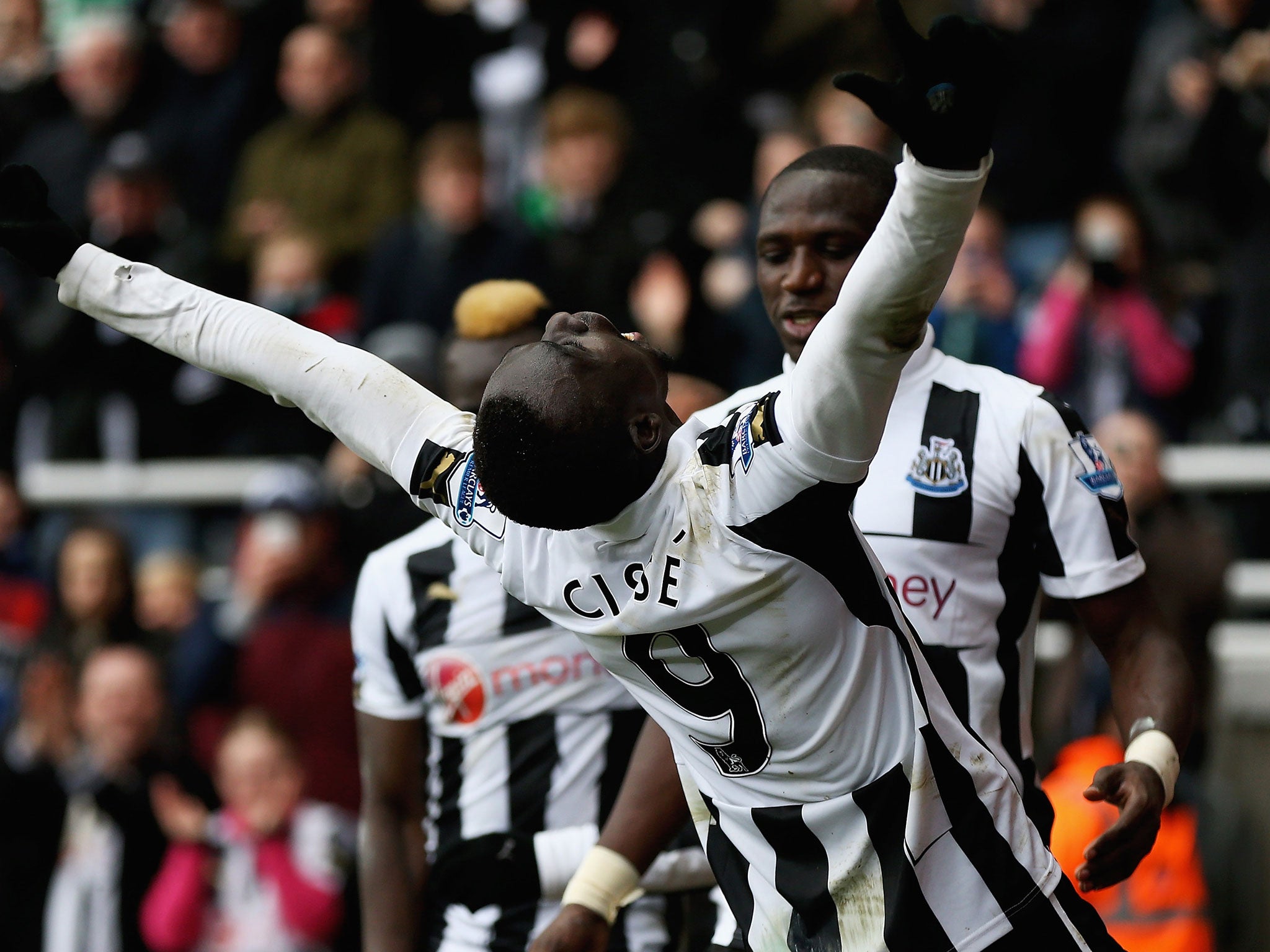 Papiss Cisse celebrates his goal for Newcastle