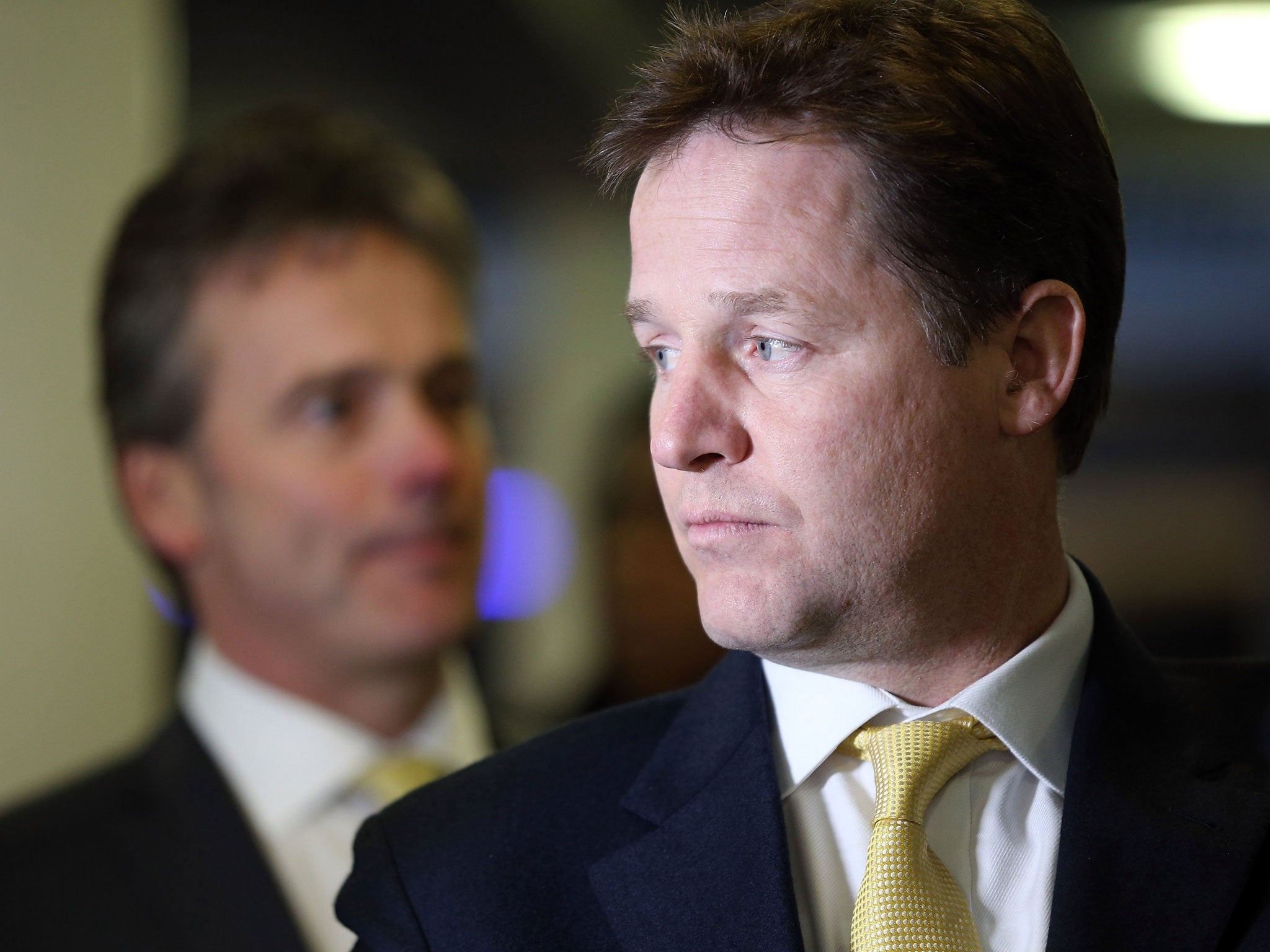 Nick Clegg, Deputy Prime Minister and Liberal Democrat party leader (R) visits the Ageas Bowl - home of Hampshire Cricket Club - to see the redevelopment on February 19, 2013 in Eastleigh, Hampshire.