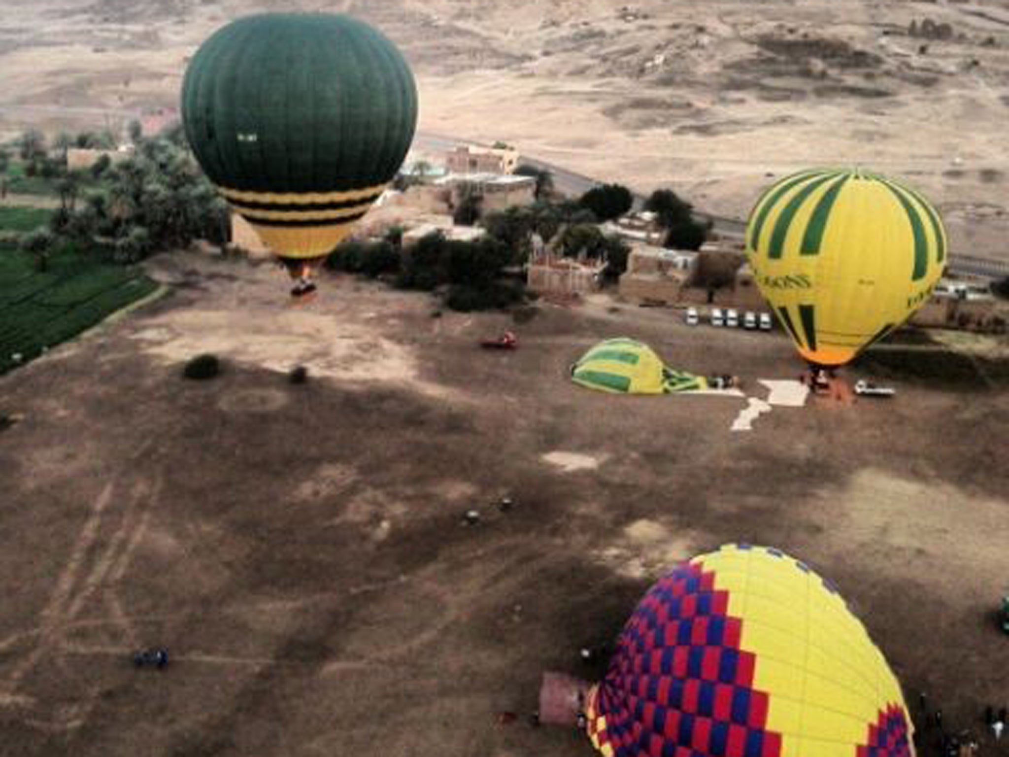 The launch site at Luxor just prior to the crash