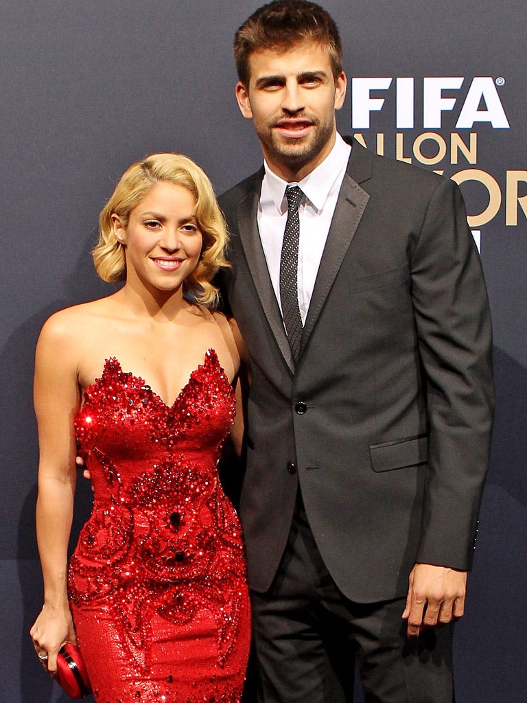 Barcelona's Gerard Piqué with his pop star girlfriend Shakira