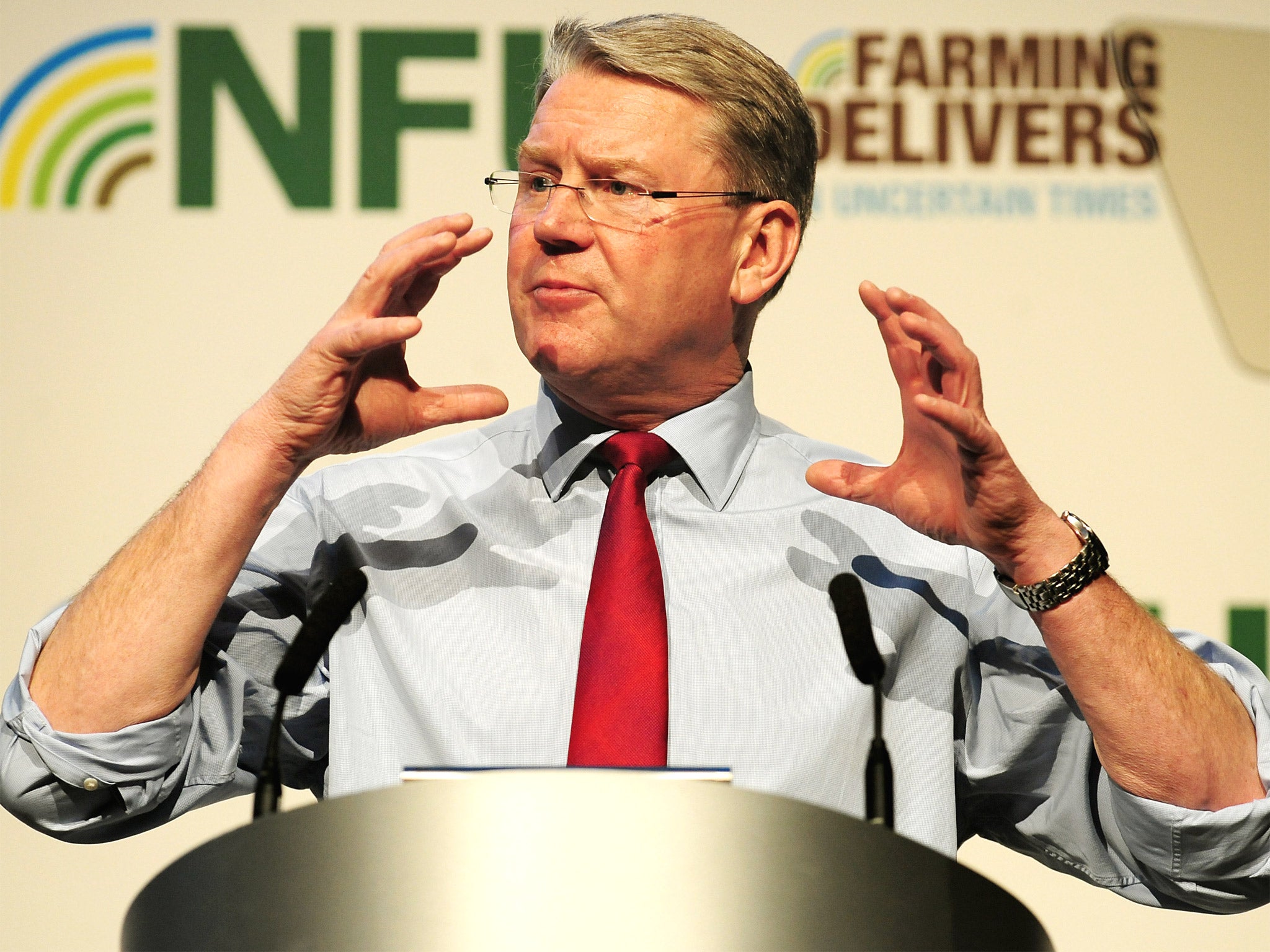 NFU President Peter Kendall during the National Farmer's Union annual Conference at the ICC, Birmingham