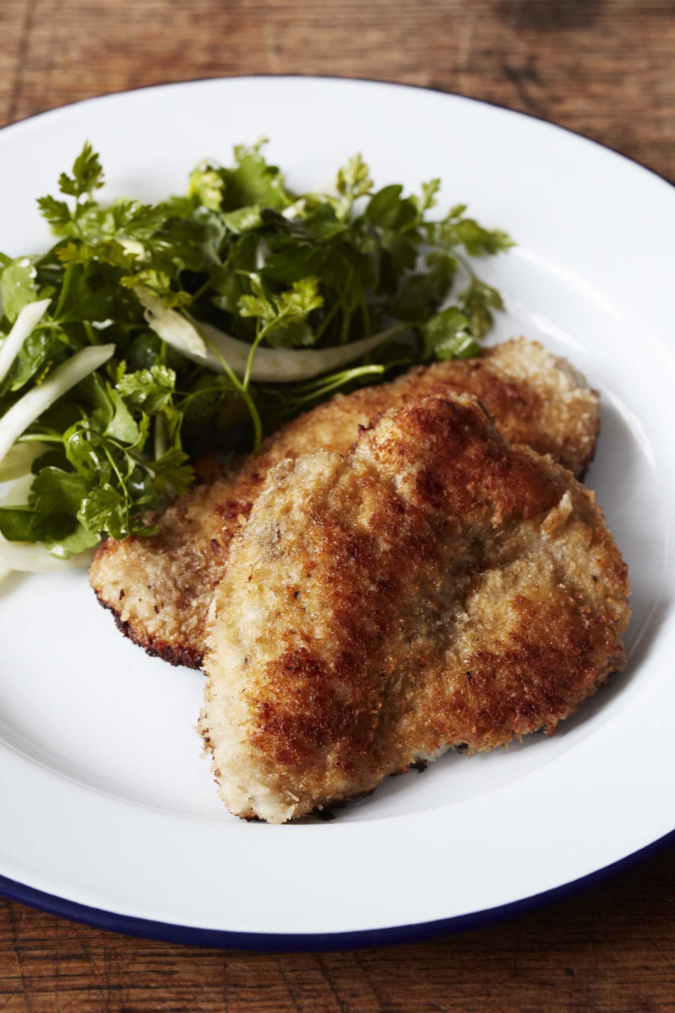 Ray escalopes with fennel salad