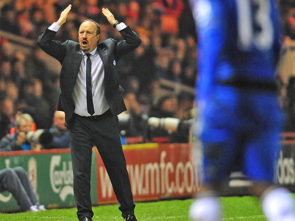 Rafael Benitez loses his cool at the Riverside Stadium last night