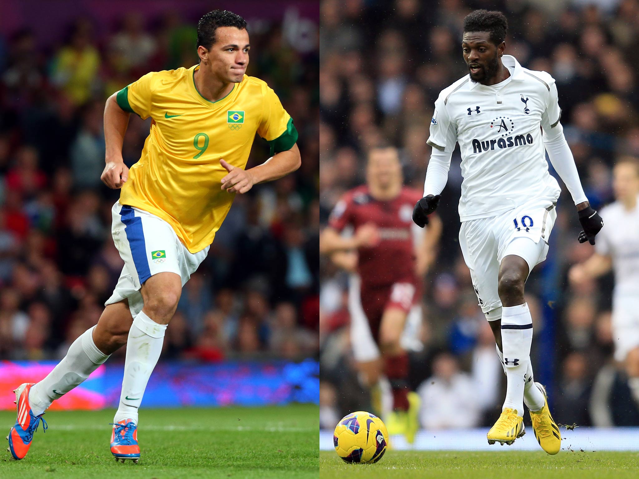 Leandro Damiao and Emmanuel Adebayor