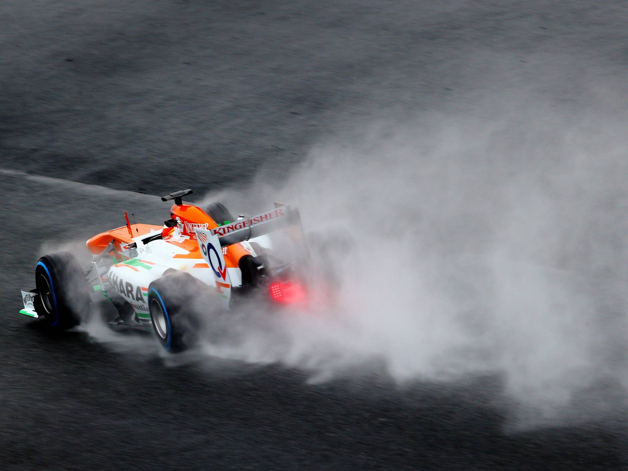 Adrian Sutil pictured testing for Force India in Barcelona