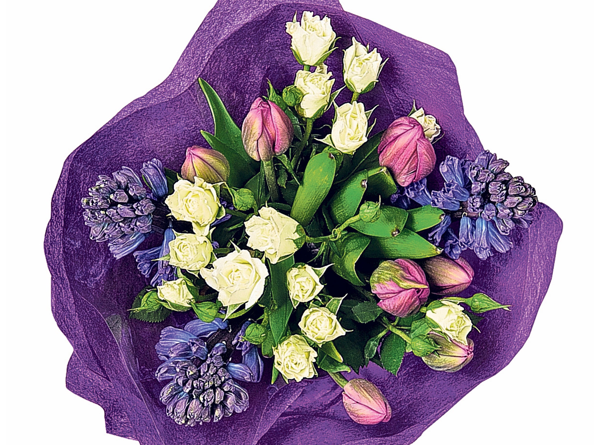 <p><strong>{1} Marks &amp; Spencer Mother's Day Spring Posy</strong></p>
<p>It might not be the most original of gifts, but you'll be hard-pushed to find a mum who doesn't love flowers. This pretty posy, which comprises long-lasting blue hyacinth, purple tulips and white roses, won't break the bank and is available in alternative colours too.</p>
<p>£10, <a href="http://www.marksandspencer.com" target="_blank">marksandspencer.com</a></p>