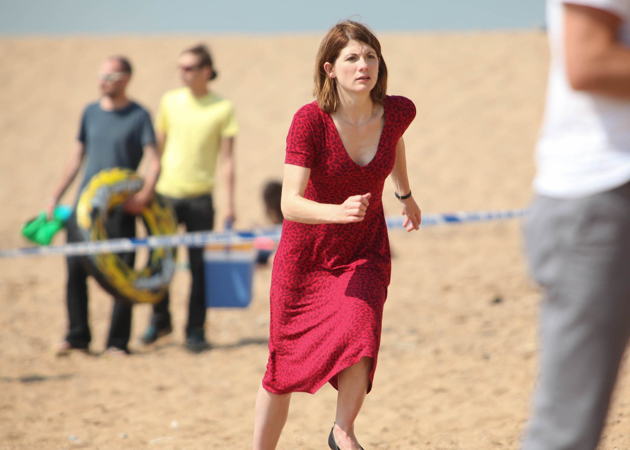 Beth Latimer running on the beach in Broadchurch