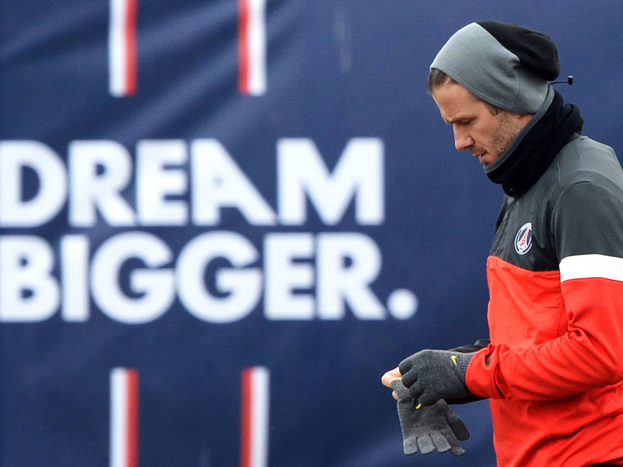 David Beckham trains with PSG