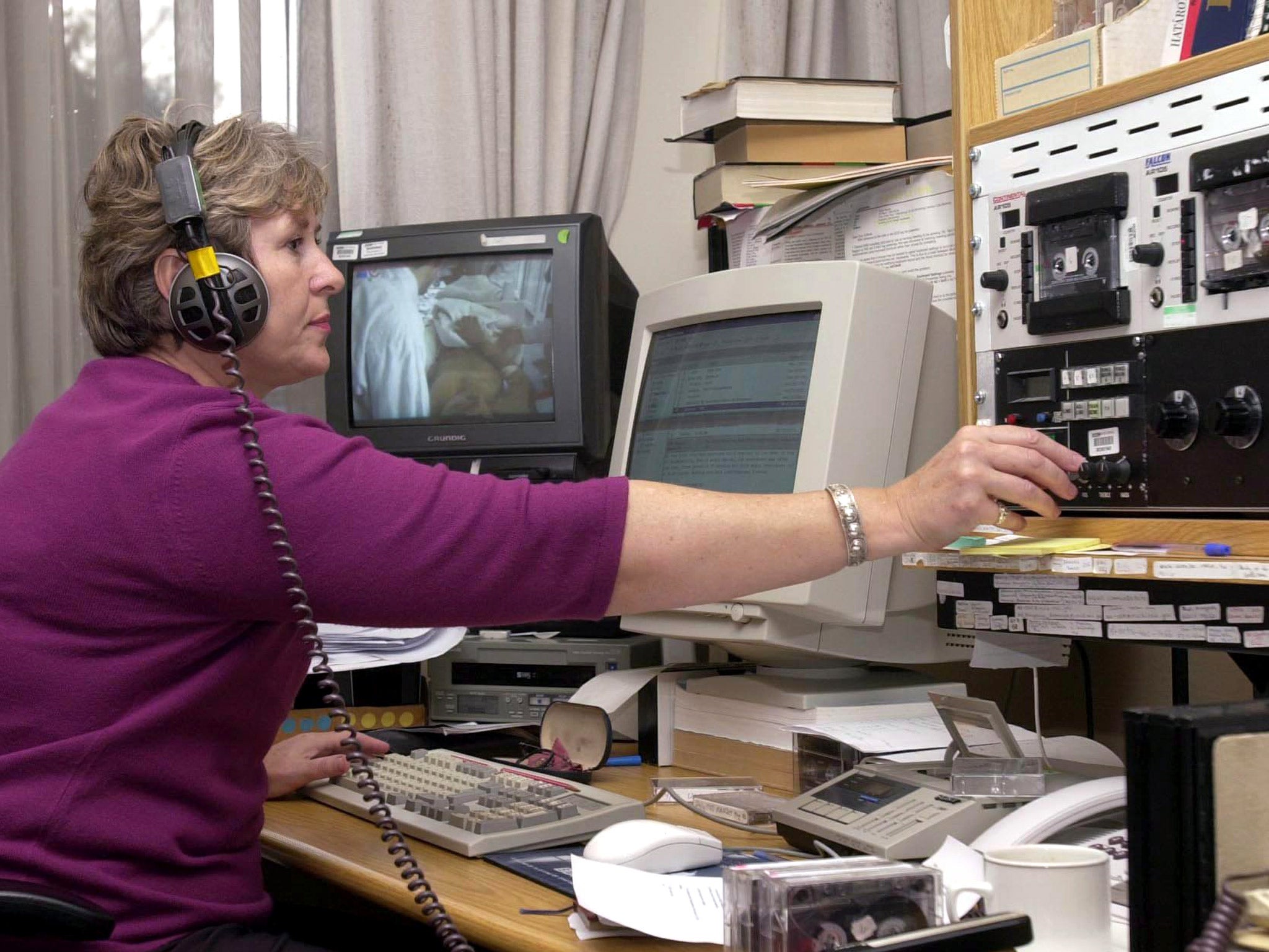 A BBC sub editor at the BBC World Monitoring station, Caversham Park