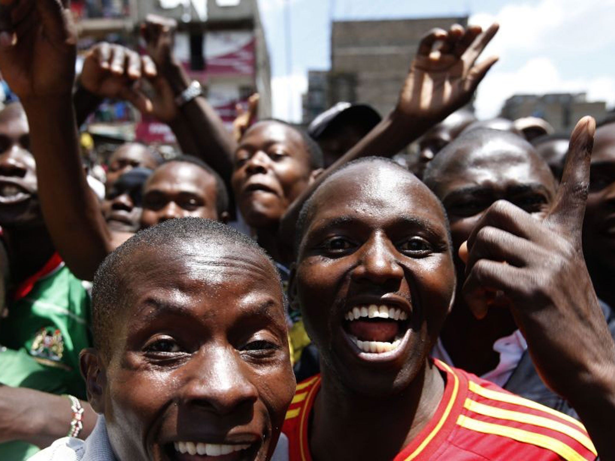 Supporters of Raila Odinga demonstrate in Nairobi yesterday