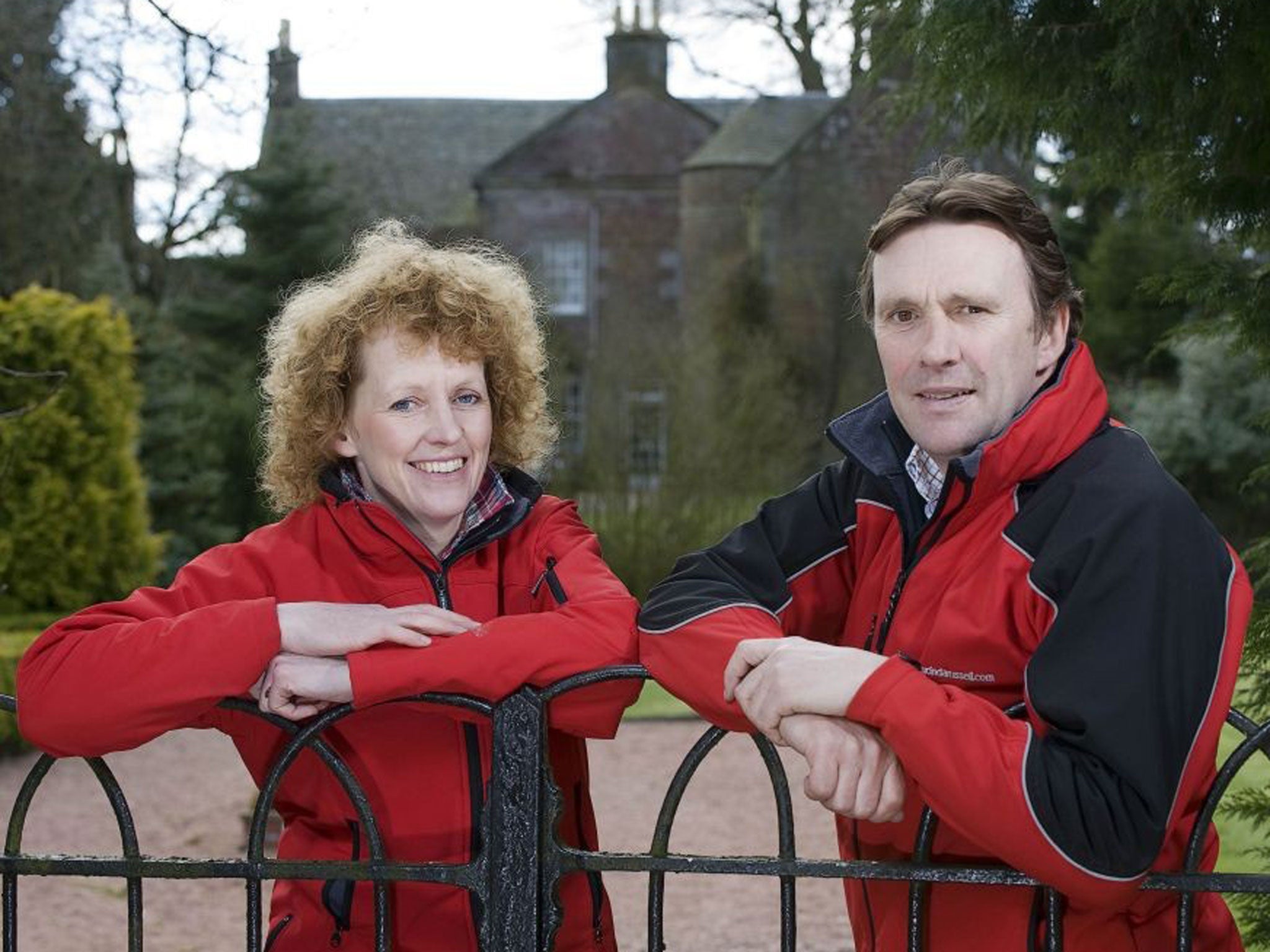 Lucinda Russell and Peter Scudamore at their Kinross yard