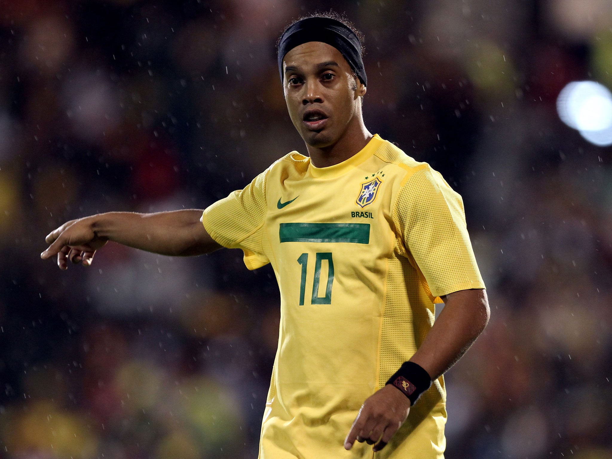 Ronaldinho in action for Brazil